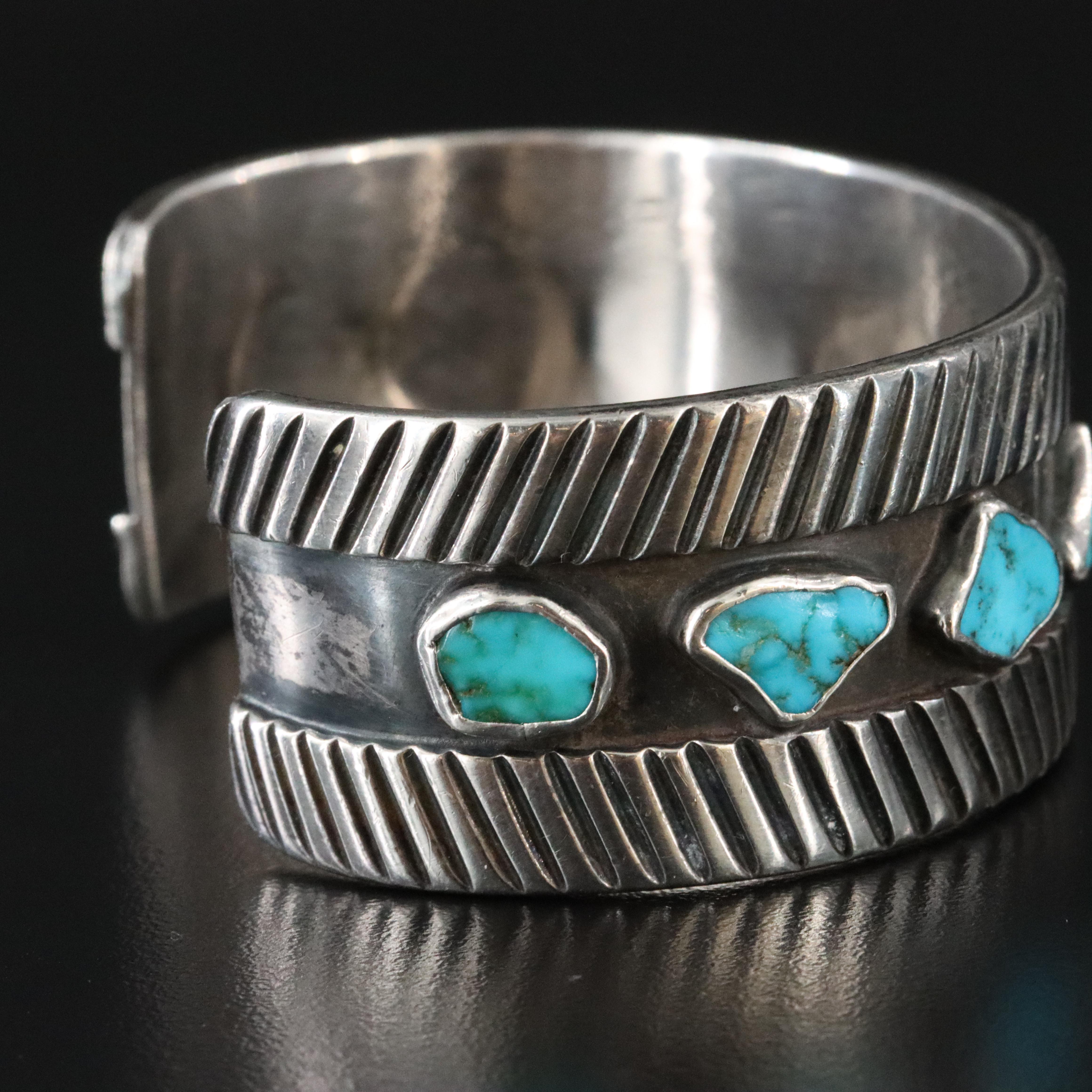 Southwestern Sterling Turquoise Cuff