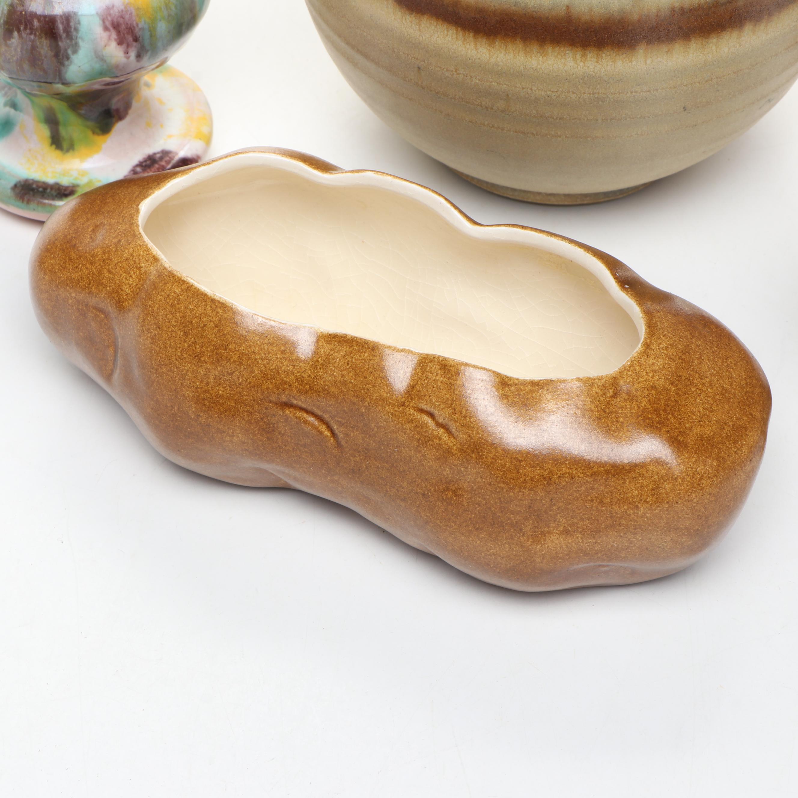 Terracotta Kouros Head, Artist Signed Pottery, and Other Table Décor