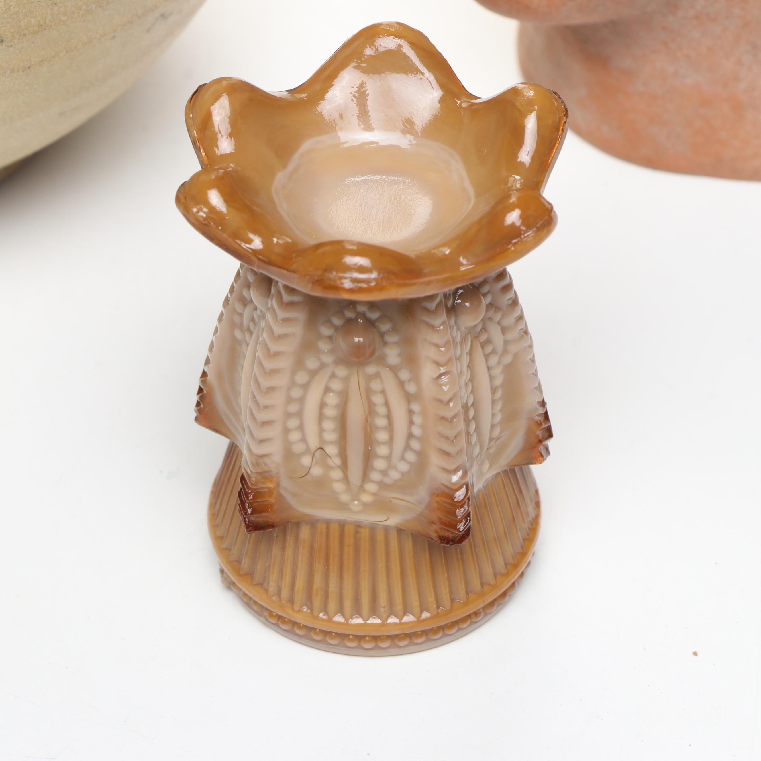 Terracotta Kouros Head, Artist Signed Pottery, and Other Table Décor