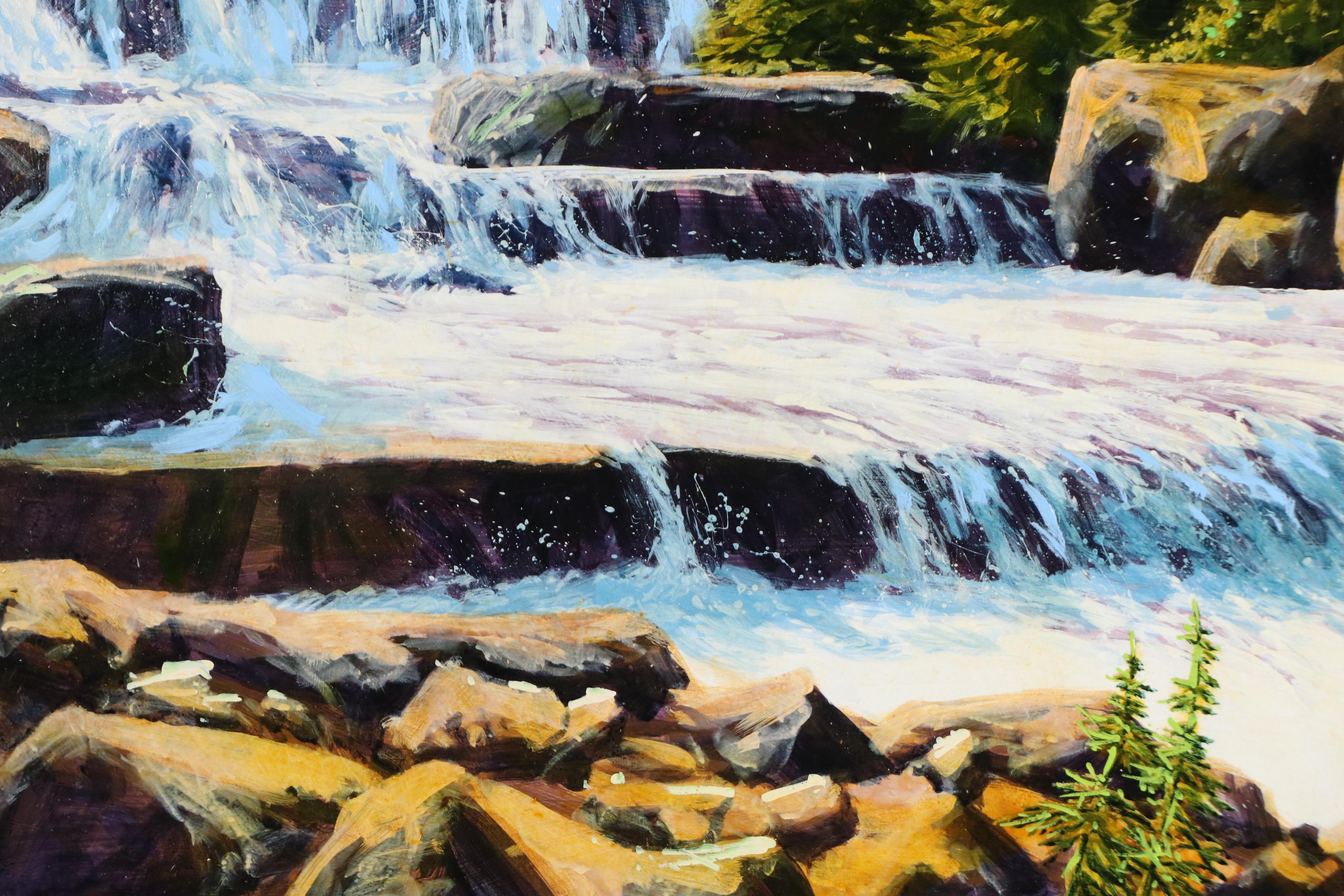 Robert E. Wood Landscape Oil Painting "Big Steps (Paradise Valley)," 1998