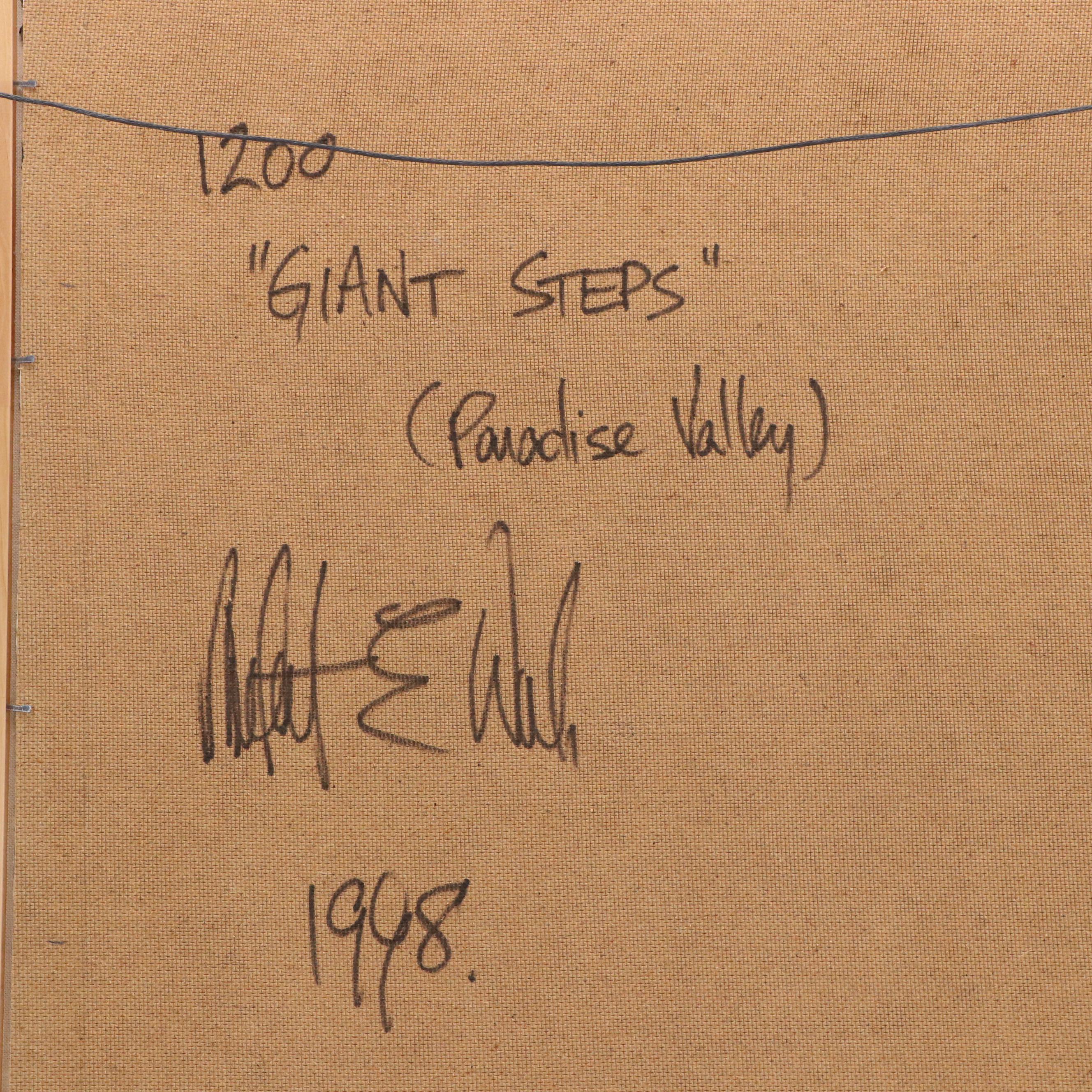 Robert E. Wood Landscape Oil Painting "Big Steps (Paradise Valley)," 1998