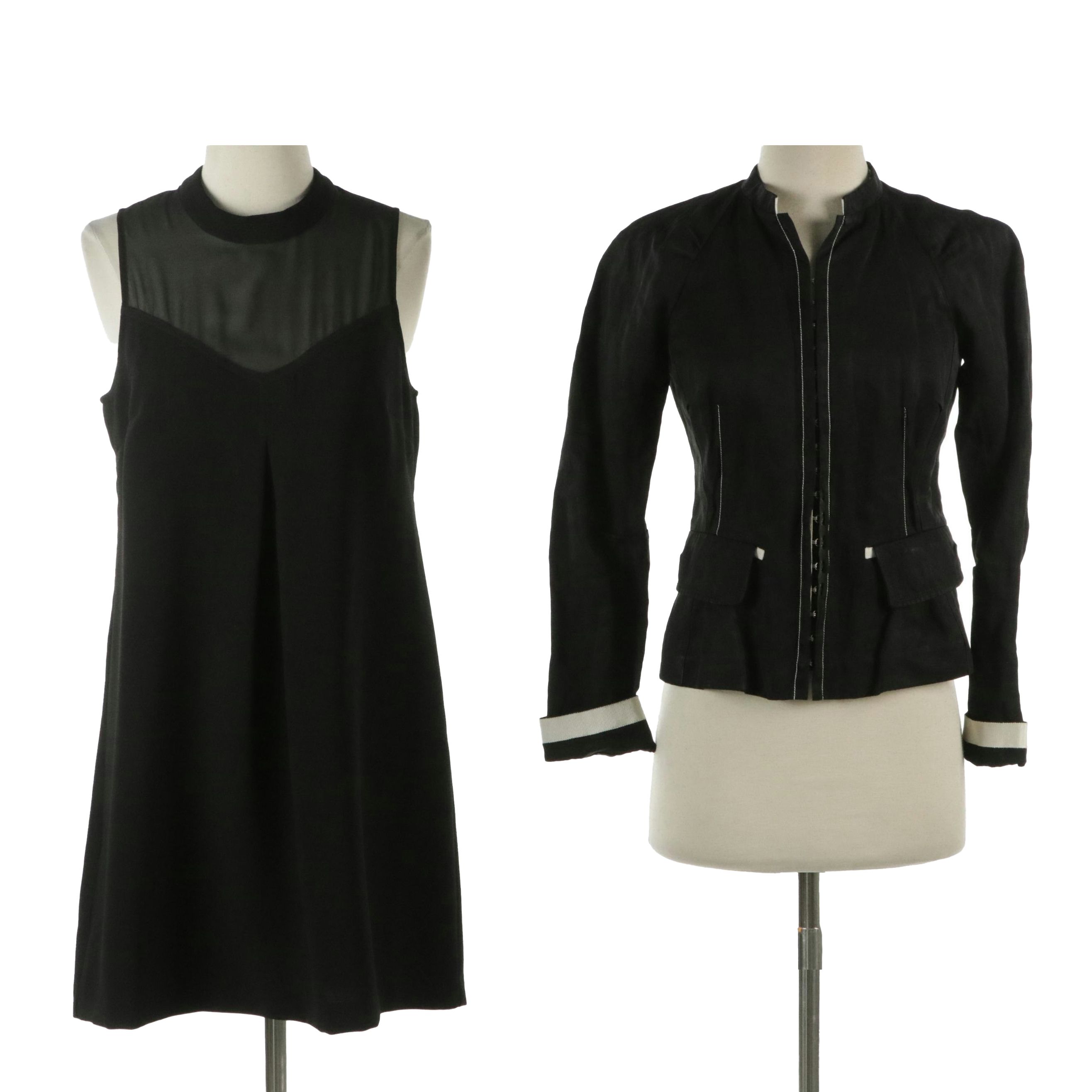 BCBGeneration Sleeveless Little Black Dress, Lida Baday Hook-Front Jacket