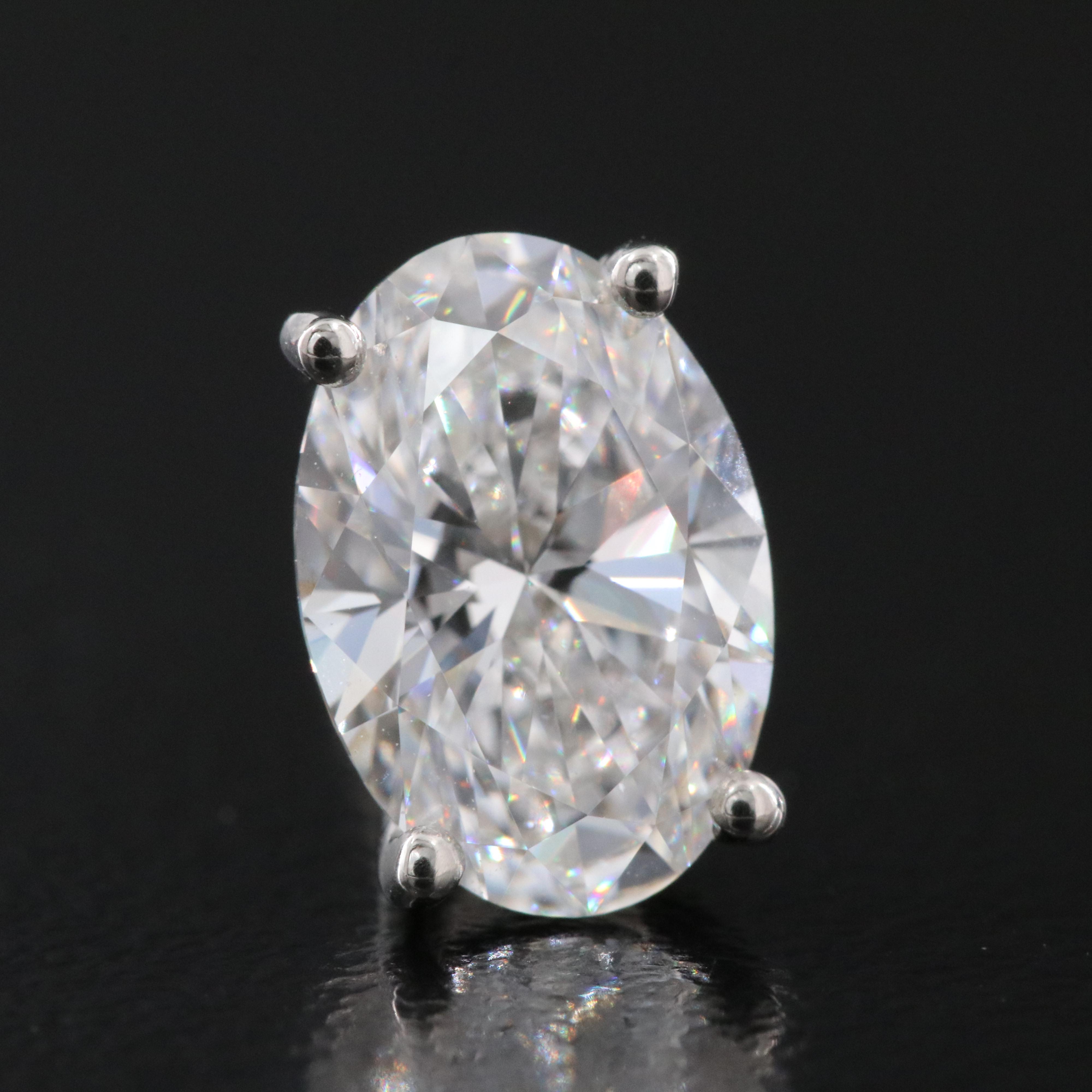 Platinum 3.18 CTW Lab Grown Diamond Solitaire Stud Earrings with IGI Report