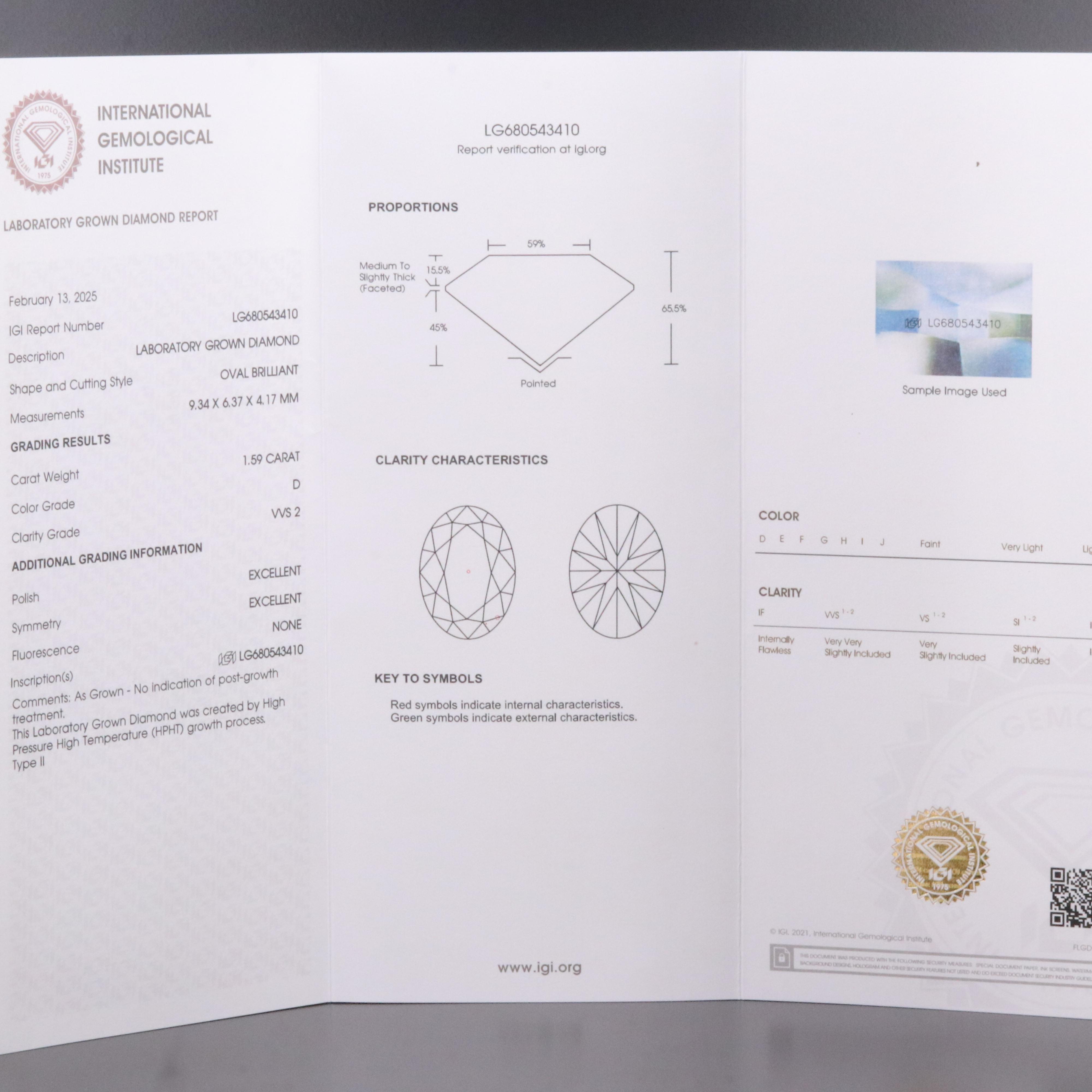 Platinum 3.18 CTW Lab Grown Diamond Solitaire Stud Earrings with IGI Report