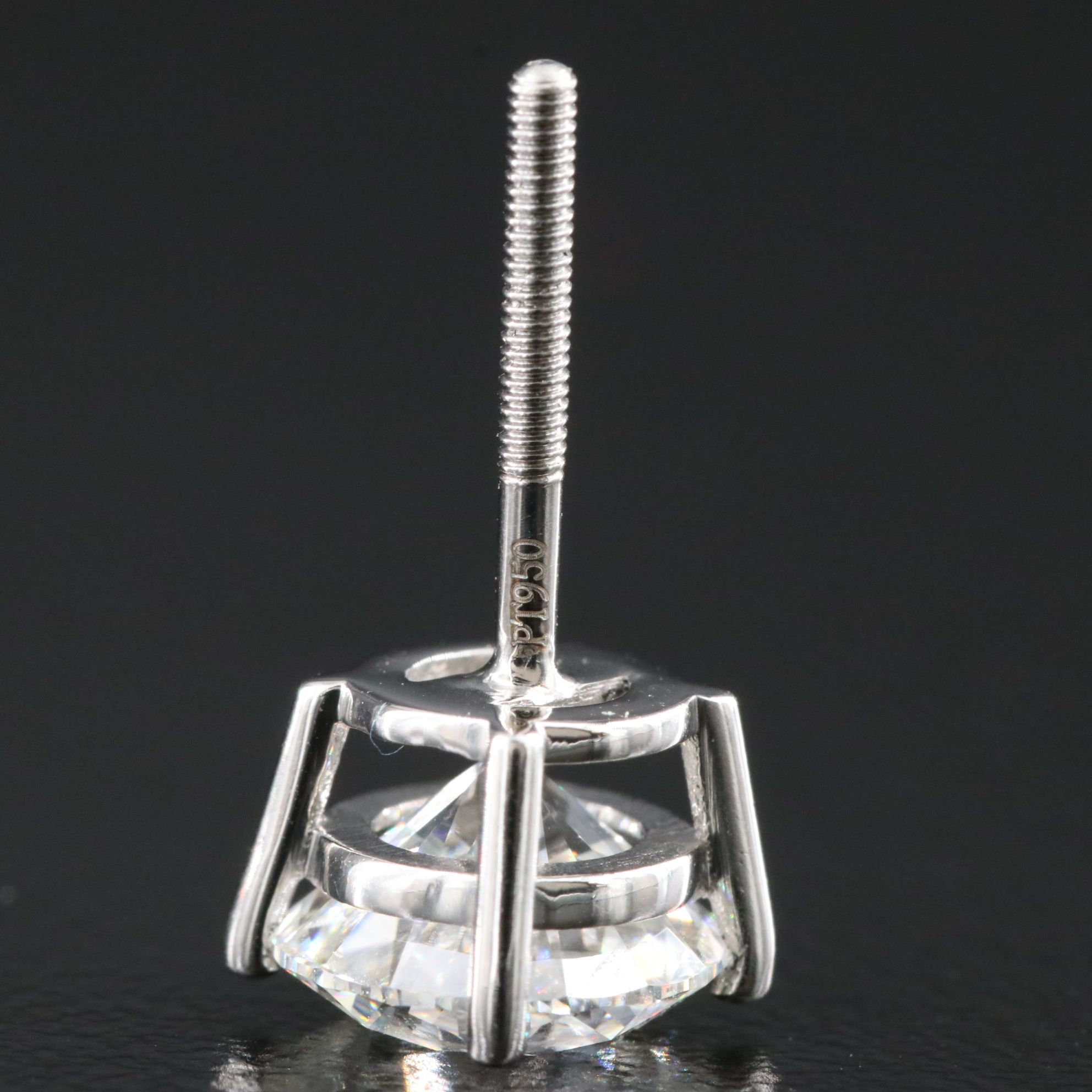Platinum 3.62 CTW Lab Grown Diamond Solitaire Stud Earrings with IGI Reports