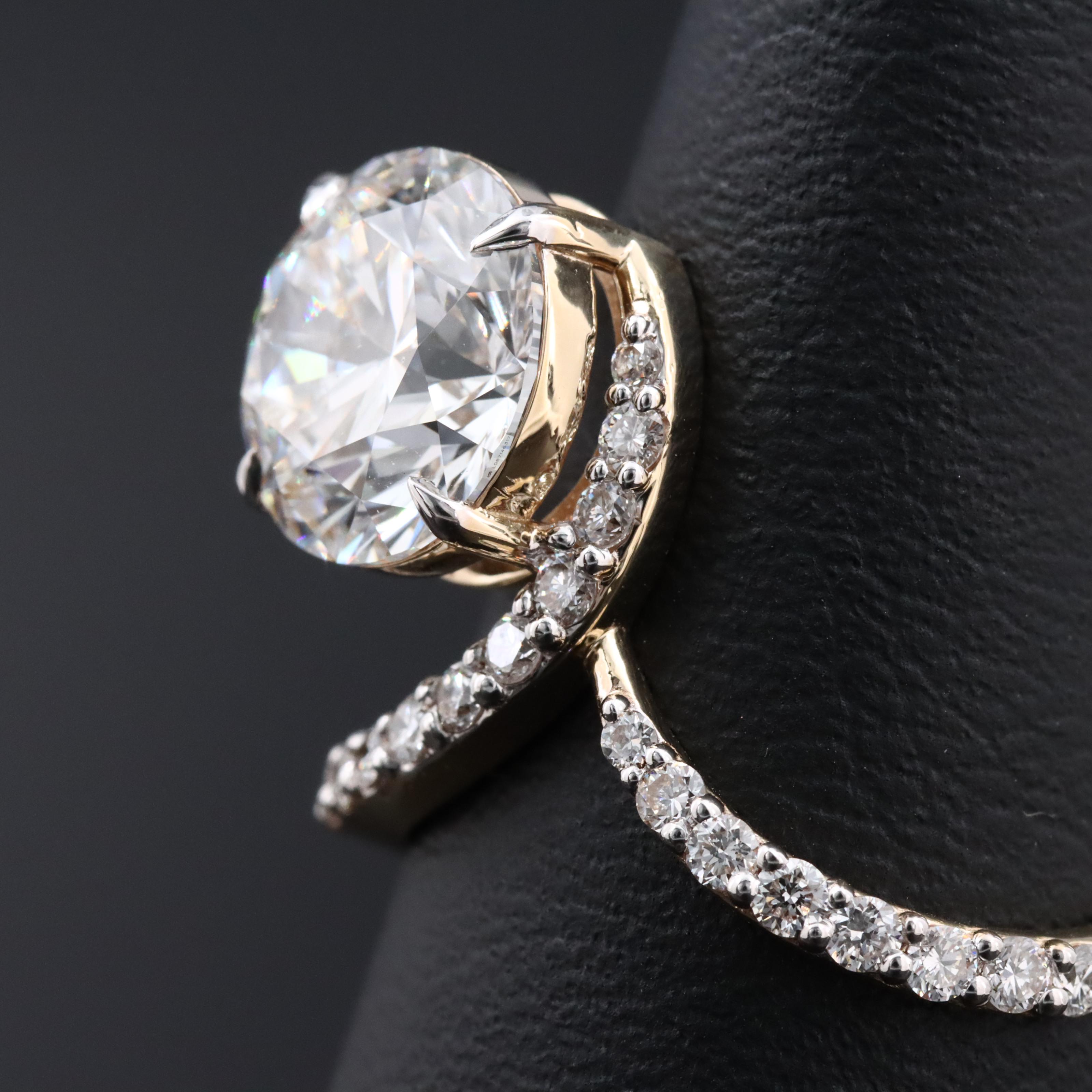 14K 3.64 CTW Lab Grown Diamond Aigrette Ring with IGI Report