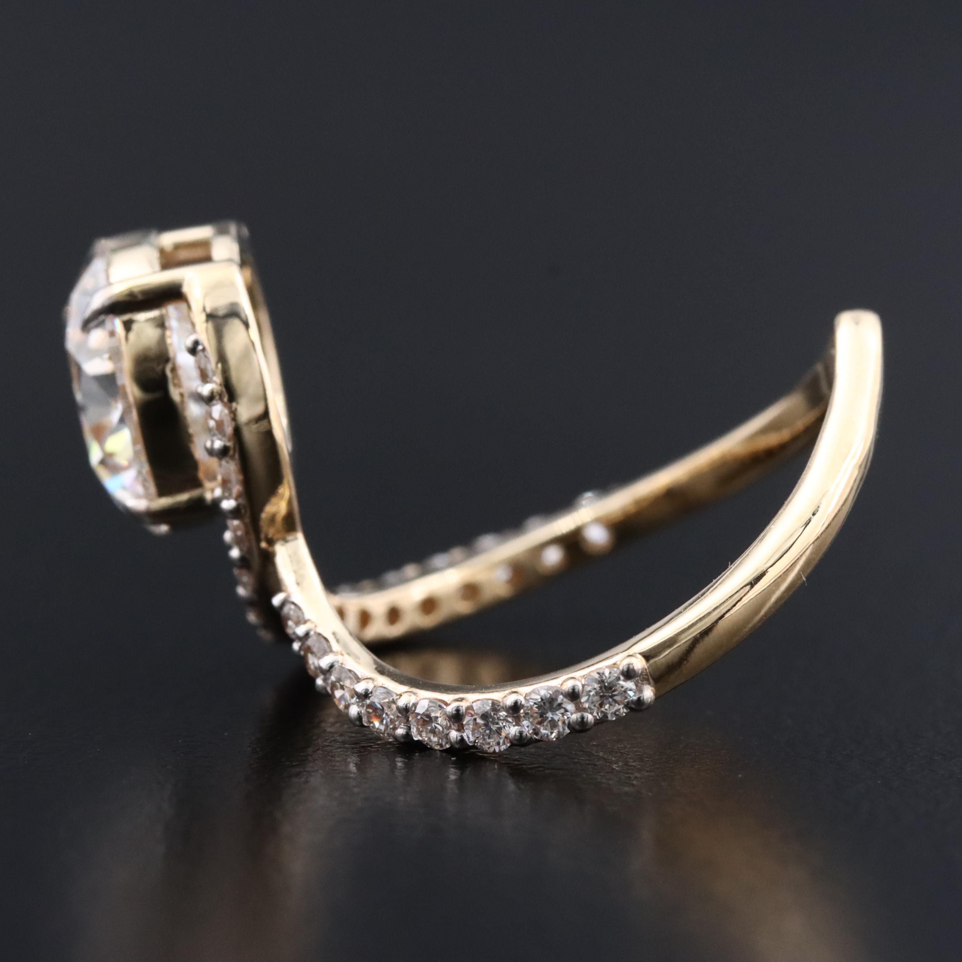 14K 3.64 CTW Lab Grown Diamond Aigrette Ring with IGI Report