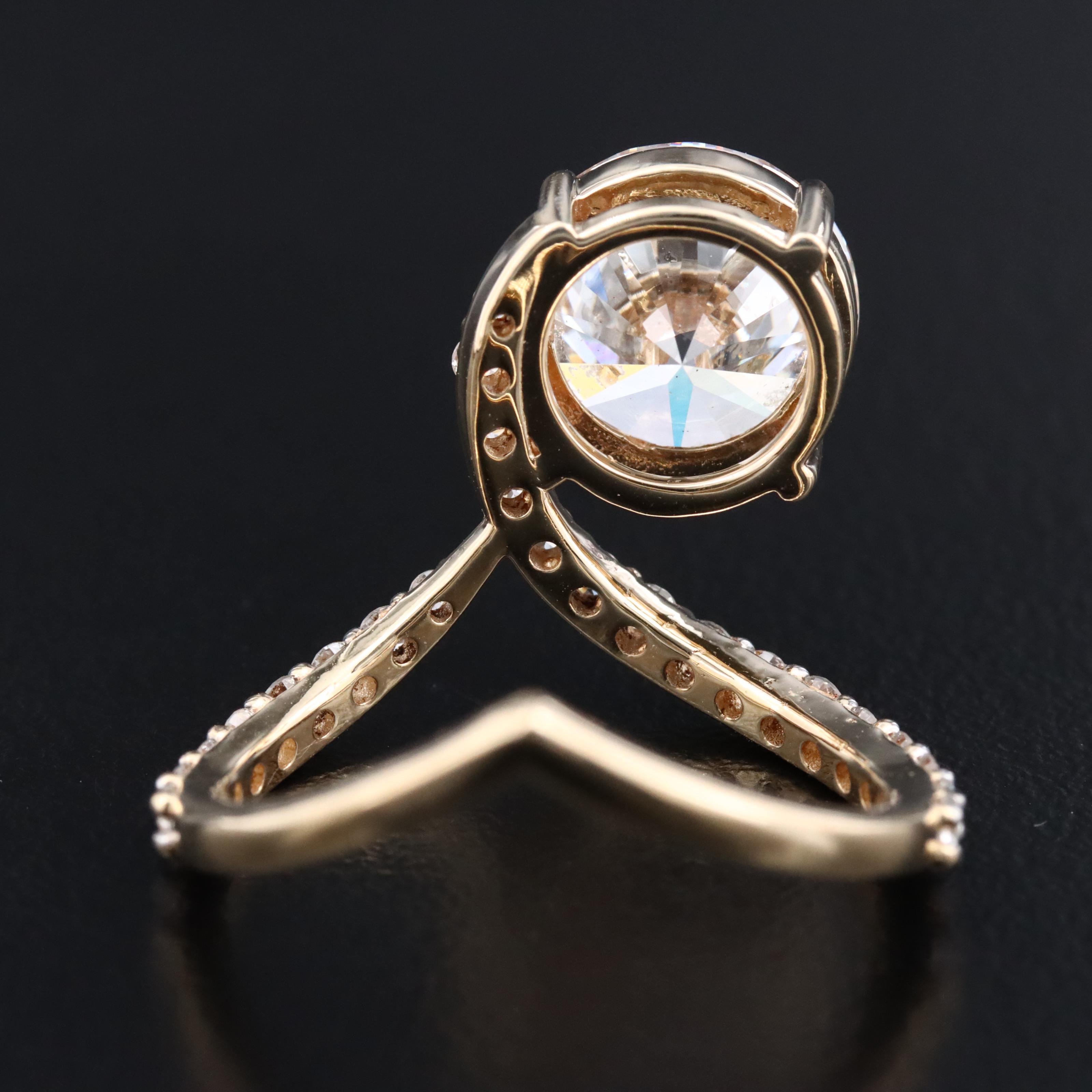 14K 3.64 CTW Lab Grown Diamond Aigrette Ring with IGI Report