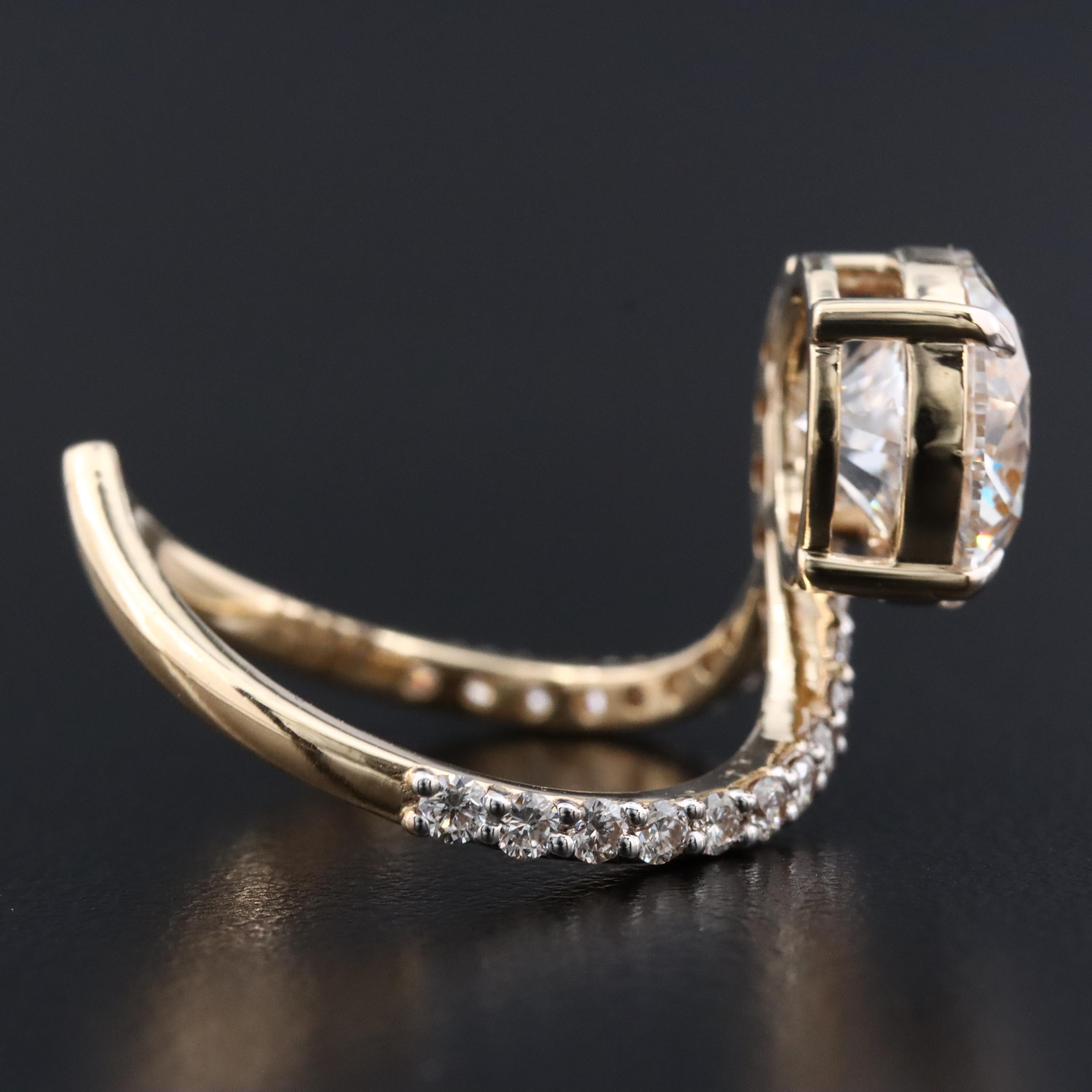 14K 3.64 CTW Lab Grown Diamond Aigrette Ring with IGI Report