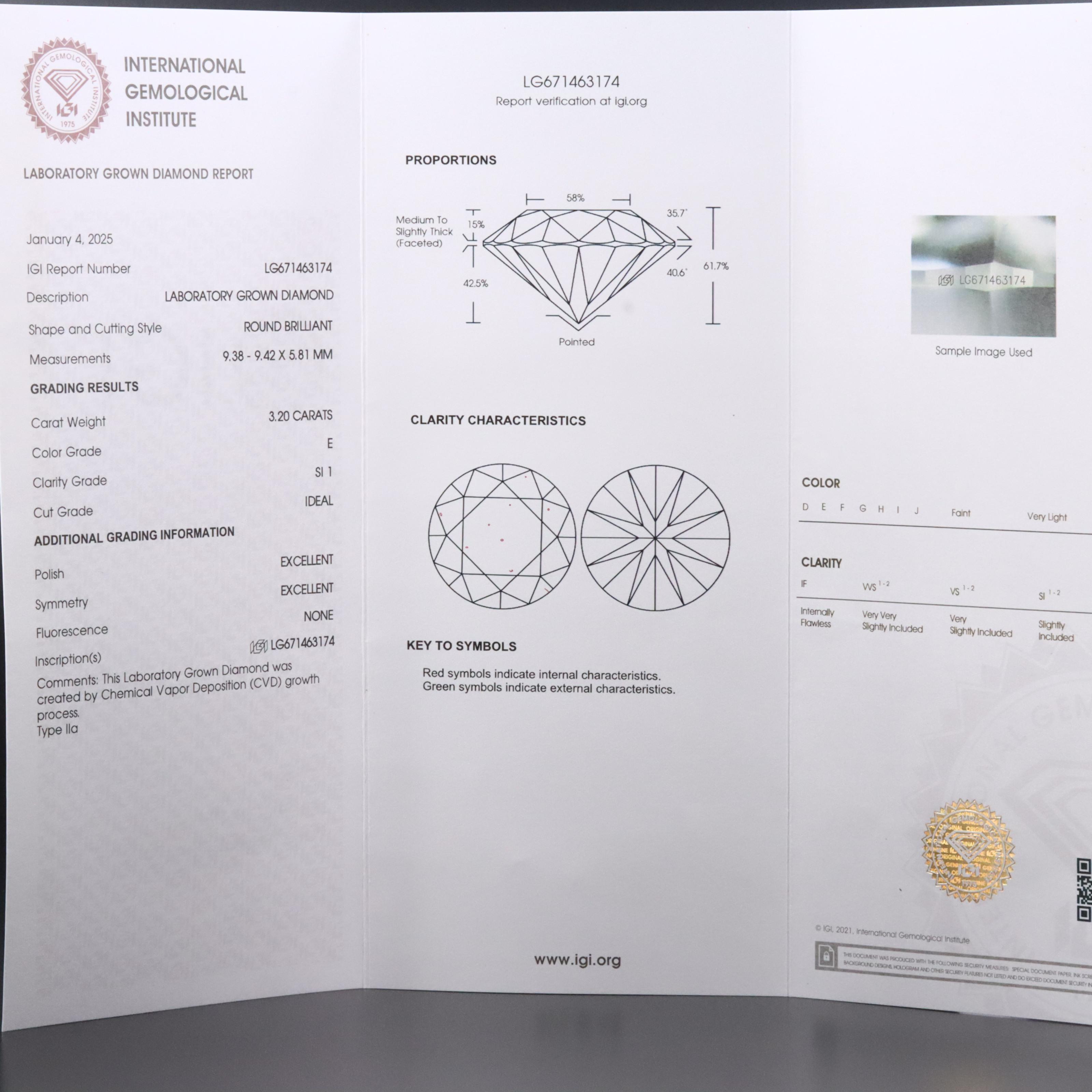 14K 3.64 CTW Lab Grown Diamond Aigrette Ring with IGI Report