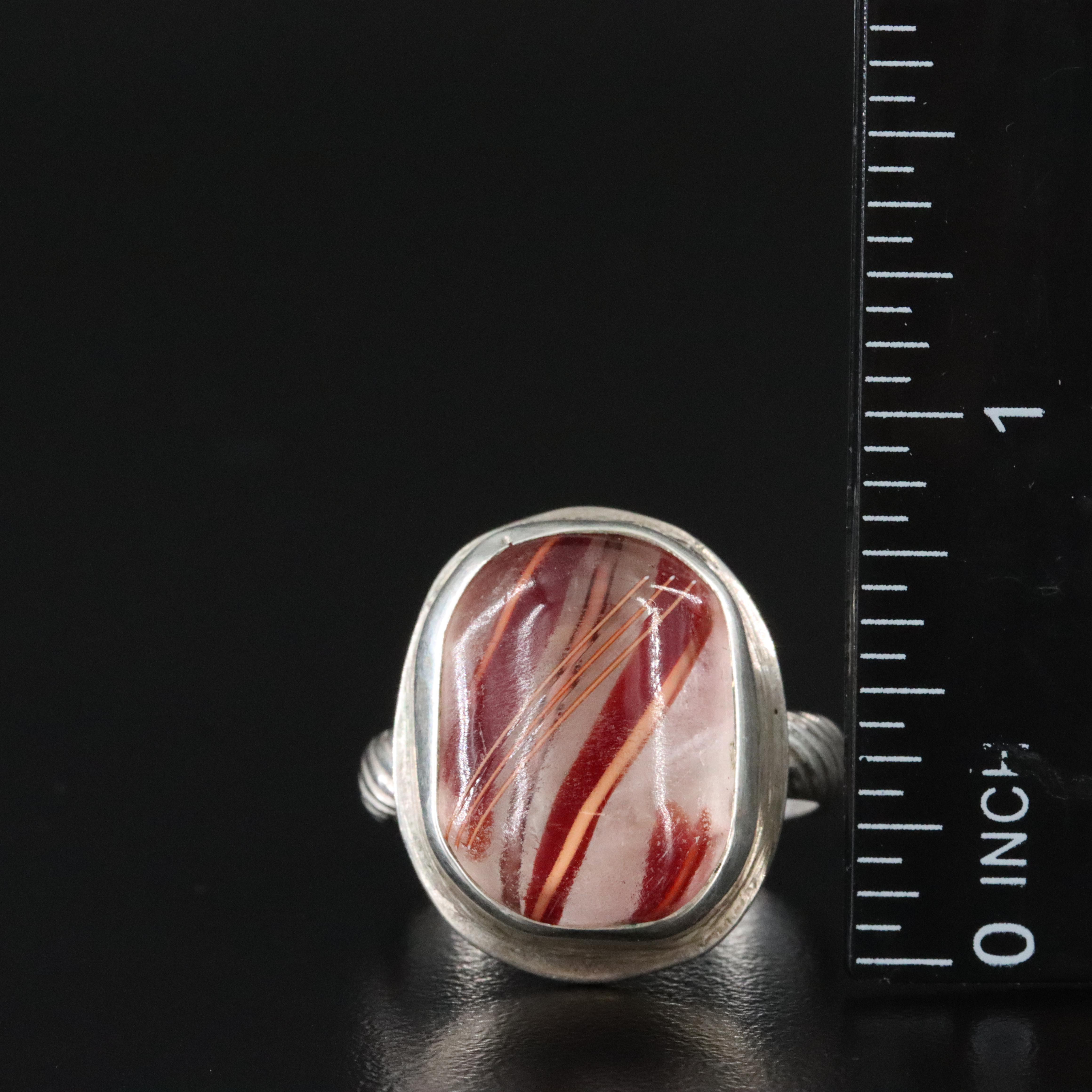 Sterling and 935 Silver Rings with Art Glass