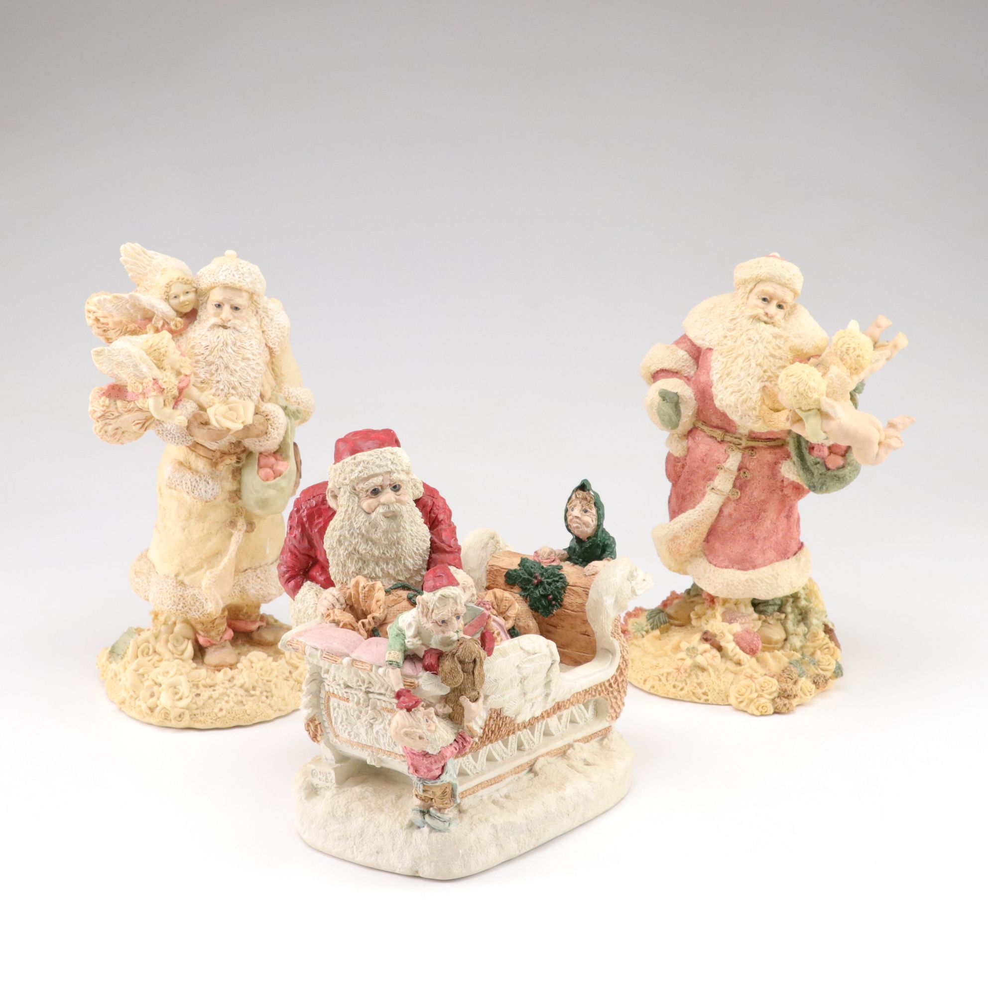 United Design "The Legend of Santa Claus" Carved Resin Figurines, 1990s