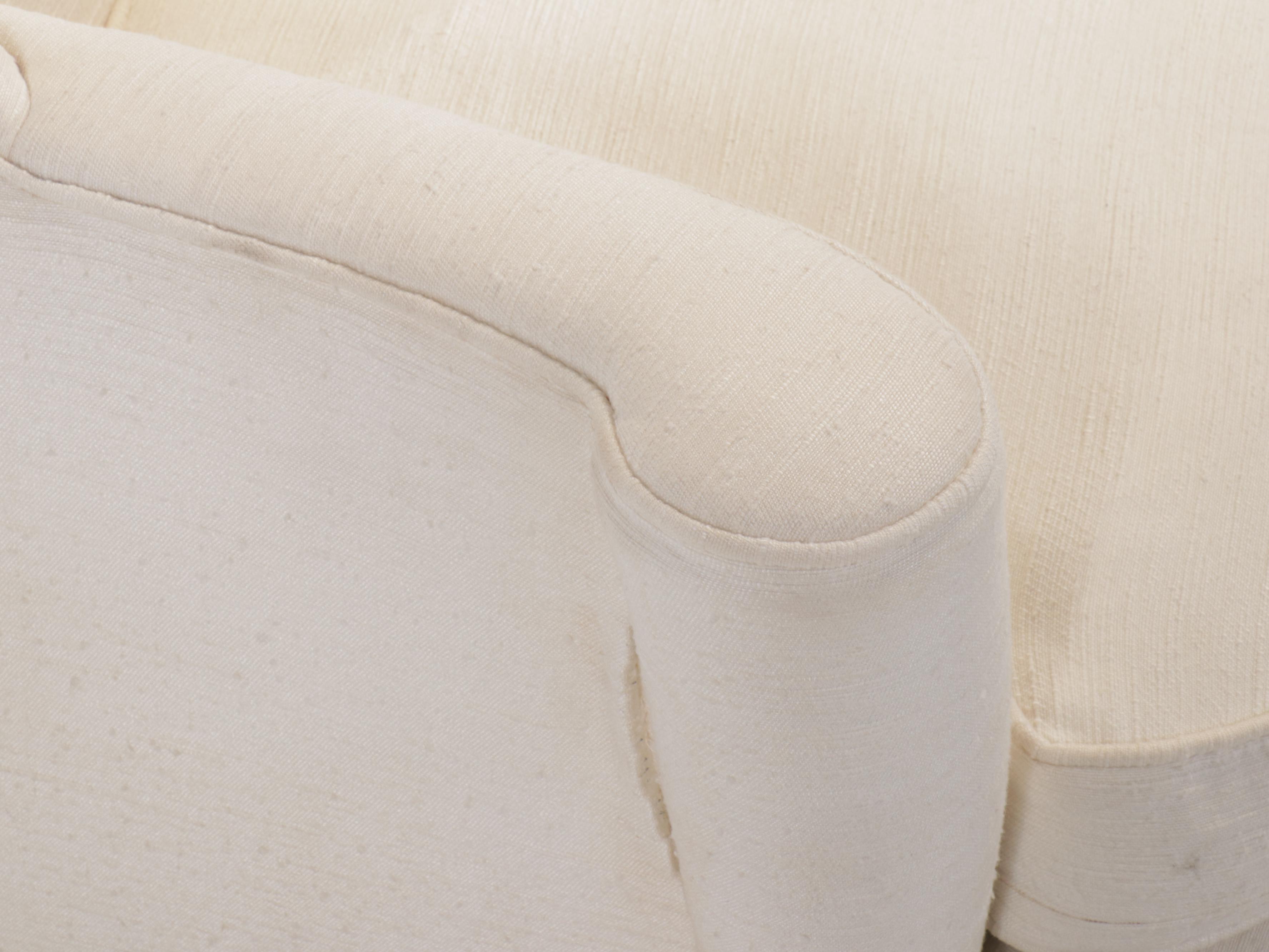 Queen Anne Style Fabric Upholstered Wingback Armchair, Late 20th Century