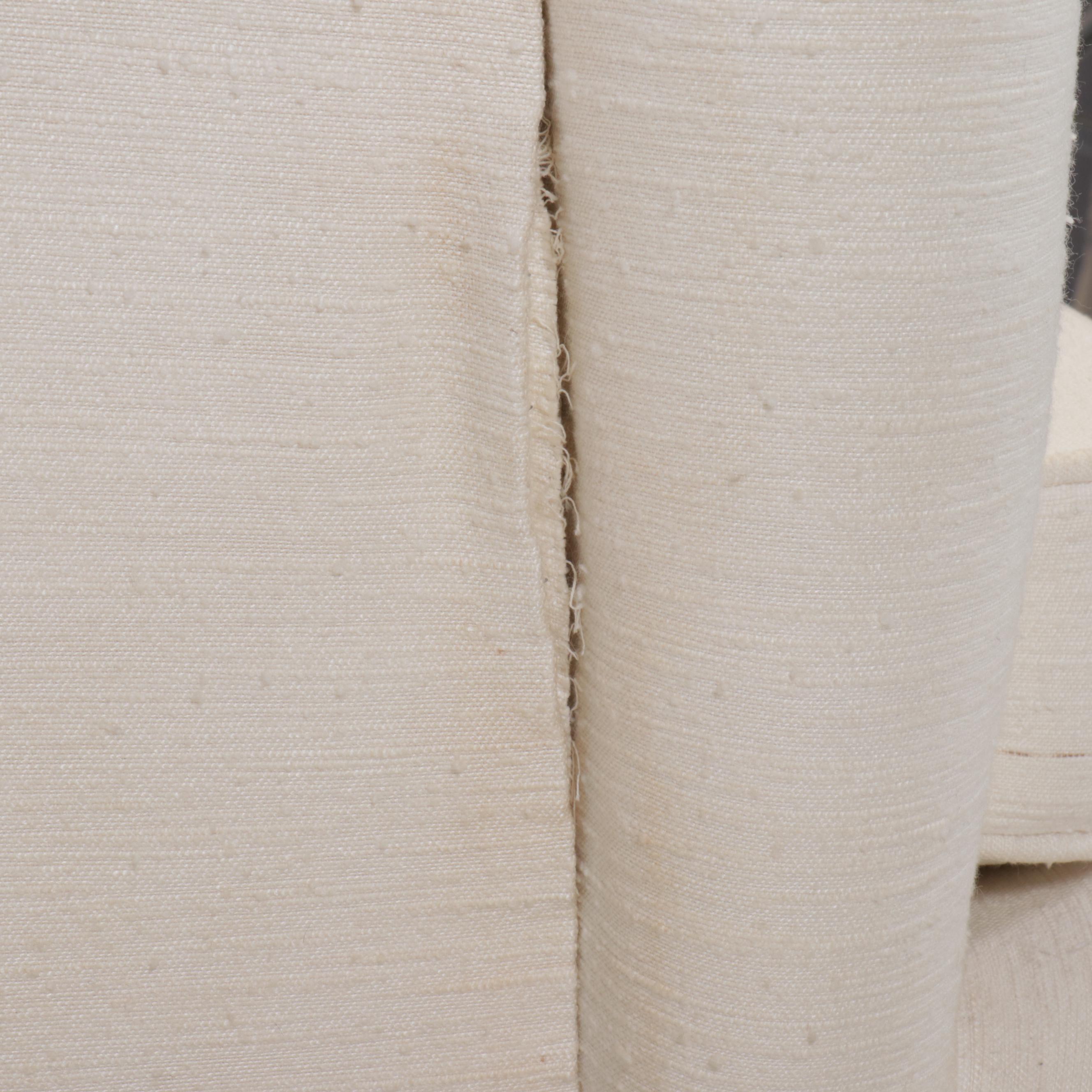 Queen Anne Style Fabric Upholstered Wingback Armchair, Late 20th Century