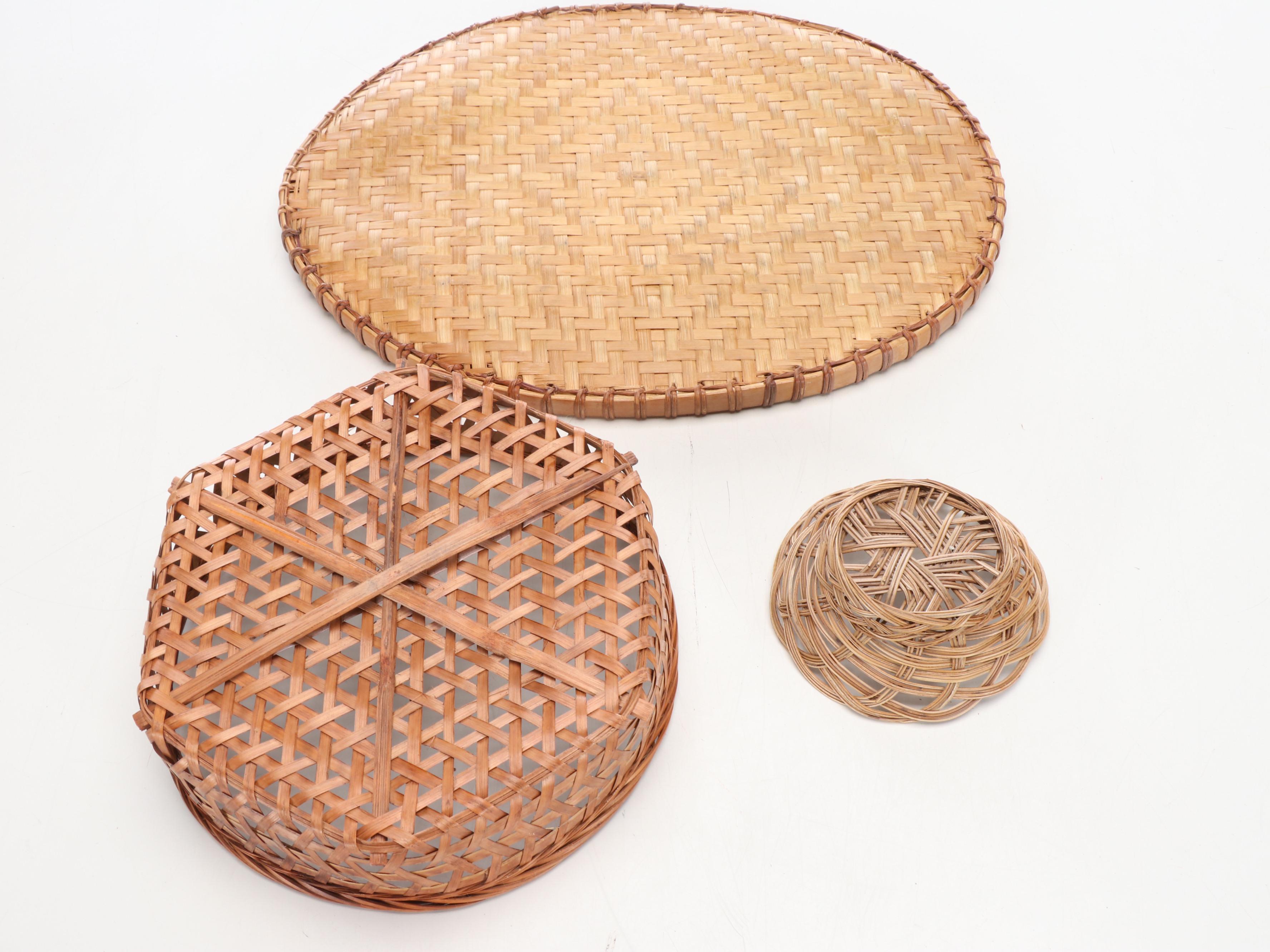 Woven Baskets and Trays