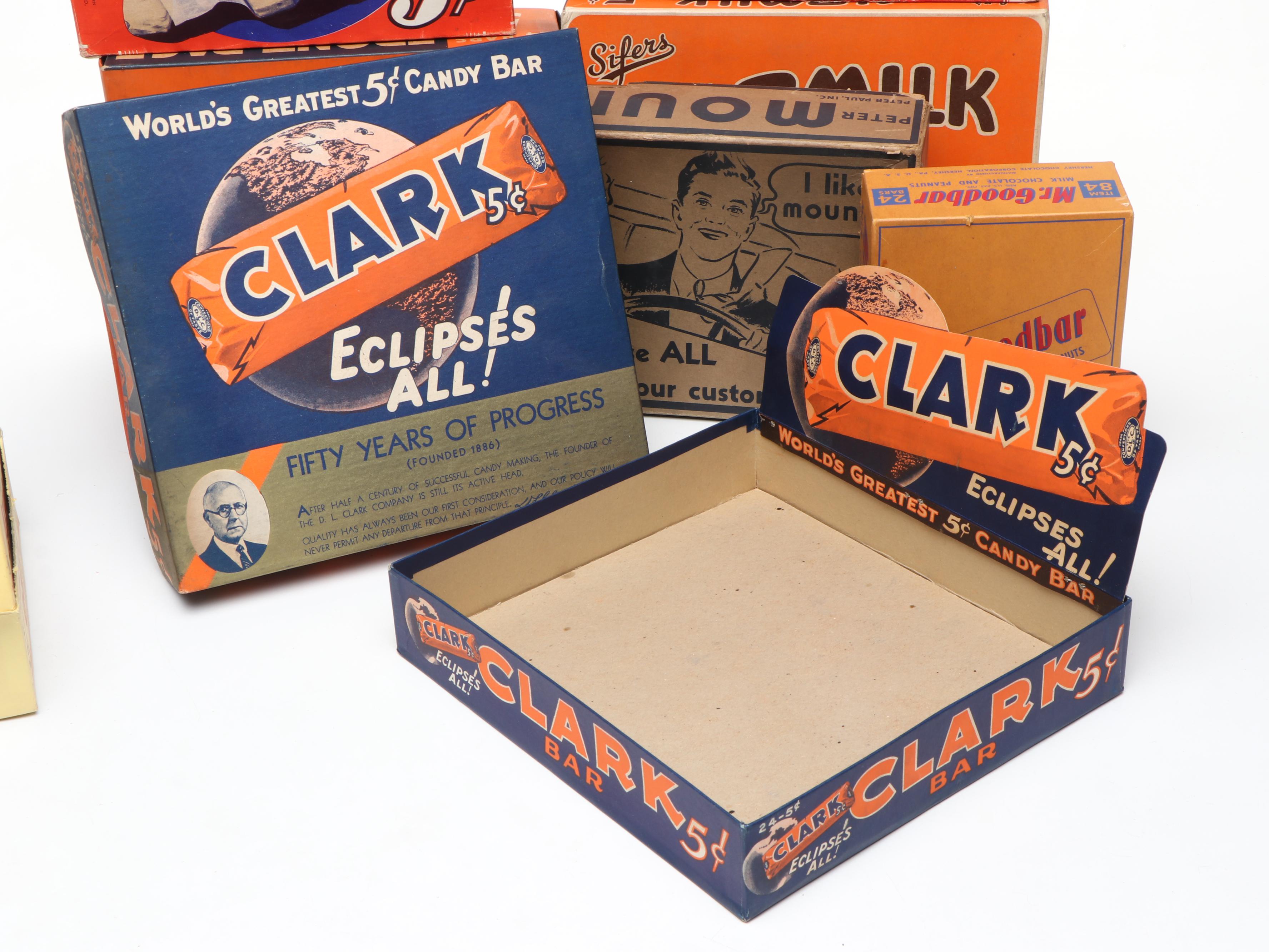 Aero, Clark, Hershey's and More Candy Bar Boxes, Mid-20th Century