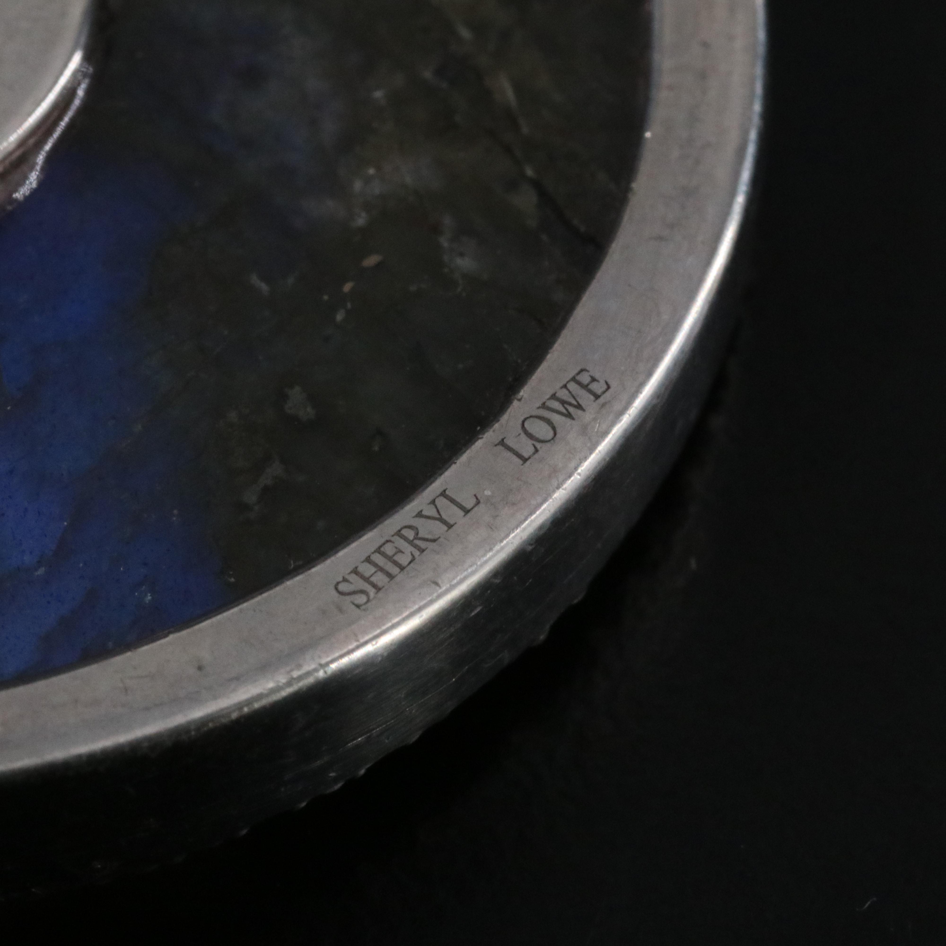 Sheryl Lowe Sterling Labradorite and Diamond Disc Pendant