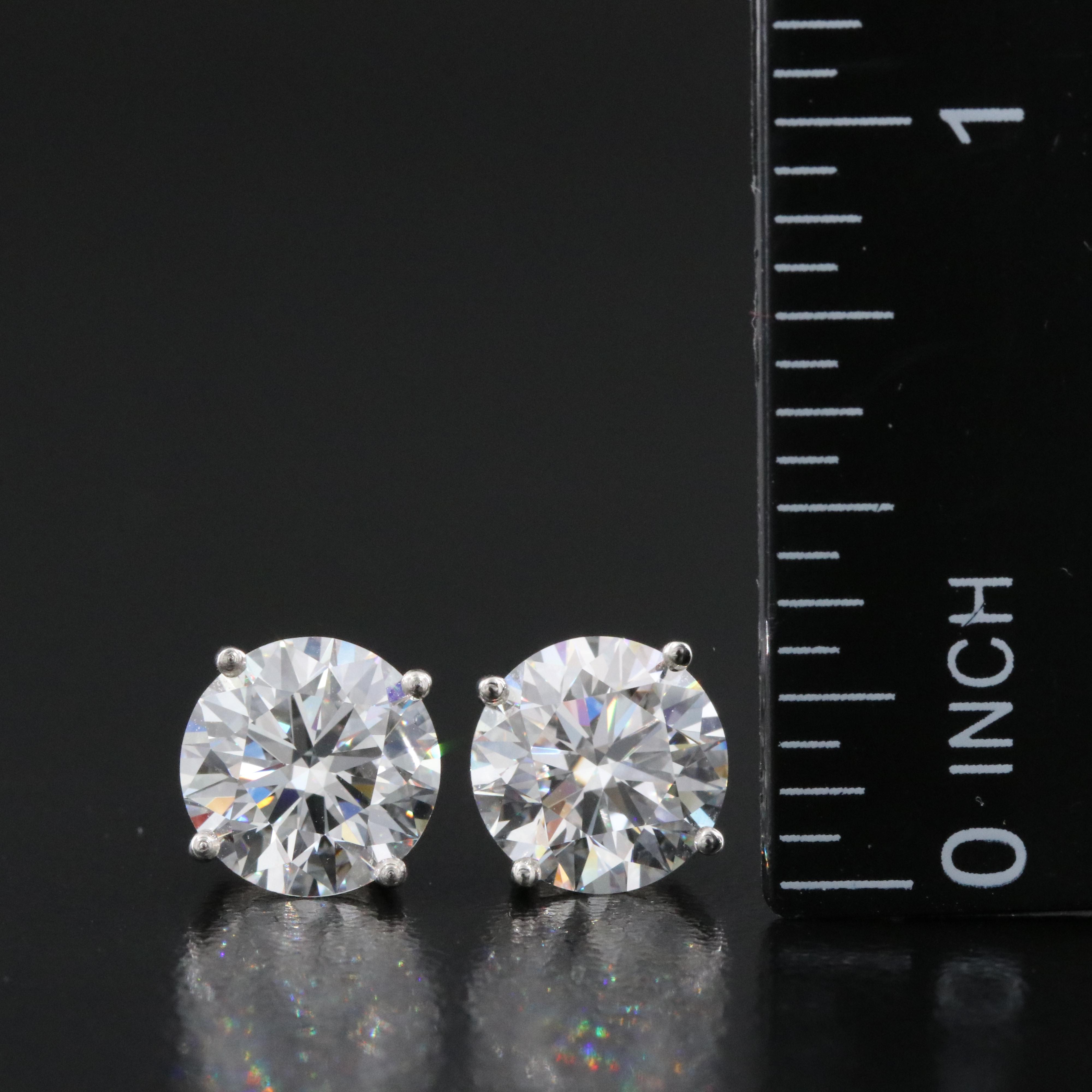 Platinum 5.05 CTW Lab Grown Diamond Stud Earrings with IGI Reports