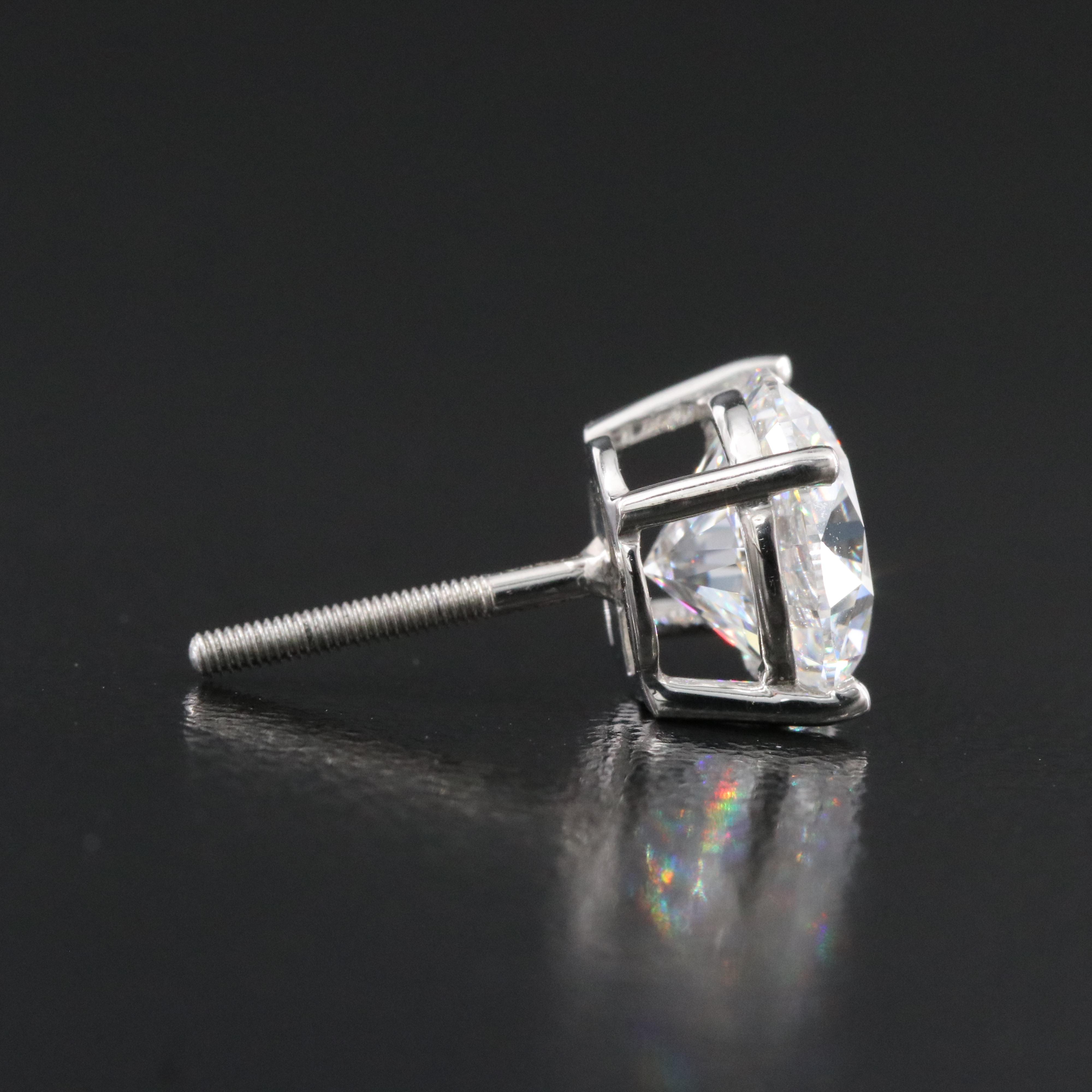 Platinum 5.05 CTW Lab Grown Diamond Stud Earrings with IGI Reports