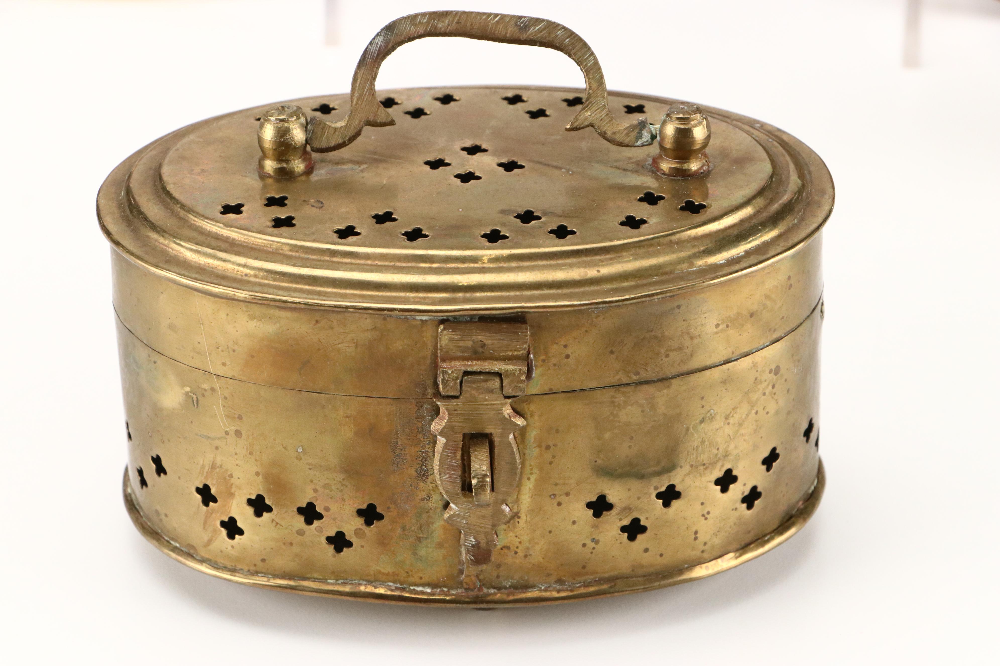 Indian Enamel Plates and Brass Cricket Box with Other Décor