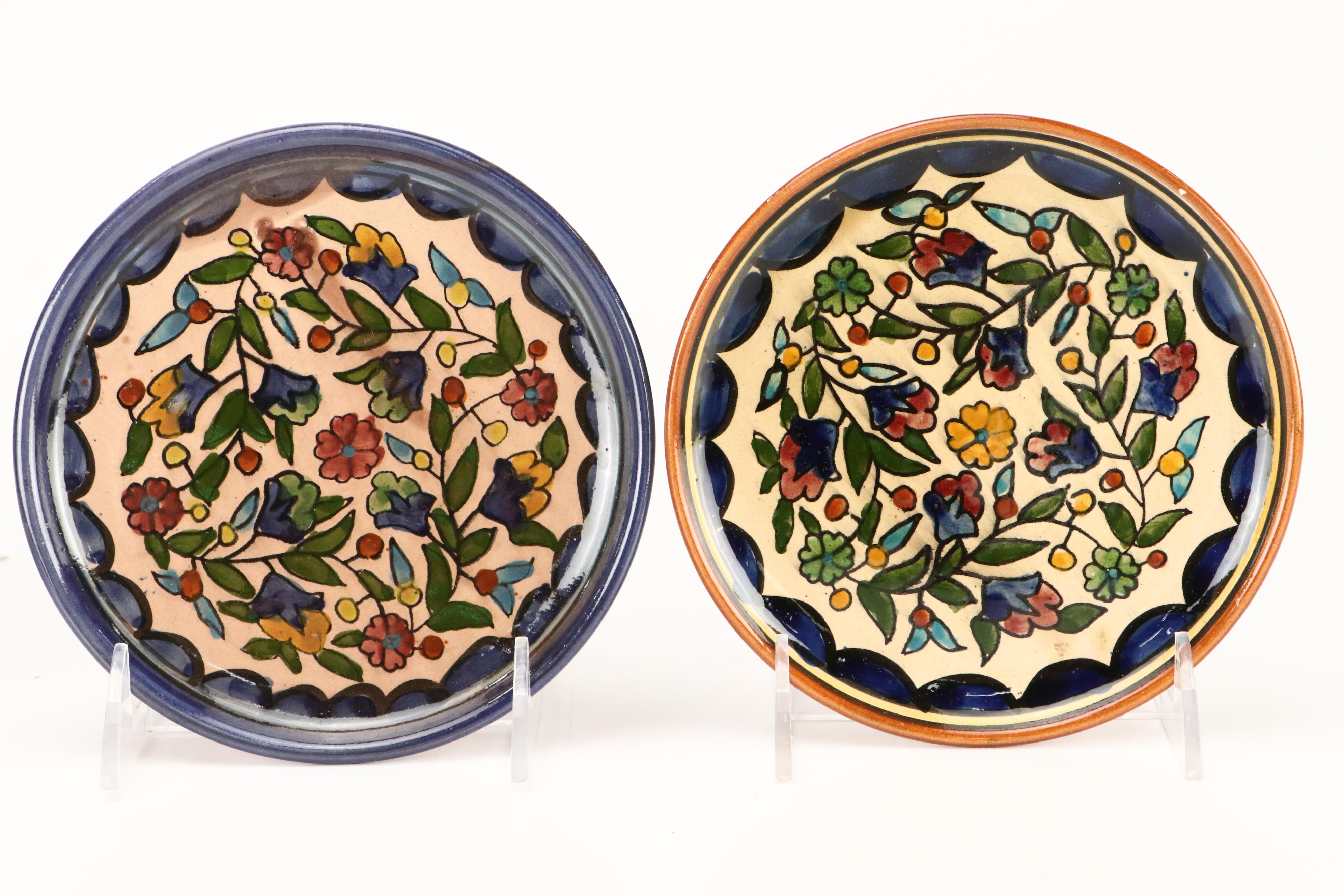 Indian Enamel Plates and Brass Cricket Box with Other Décor