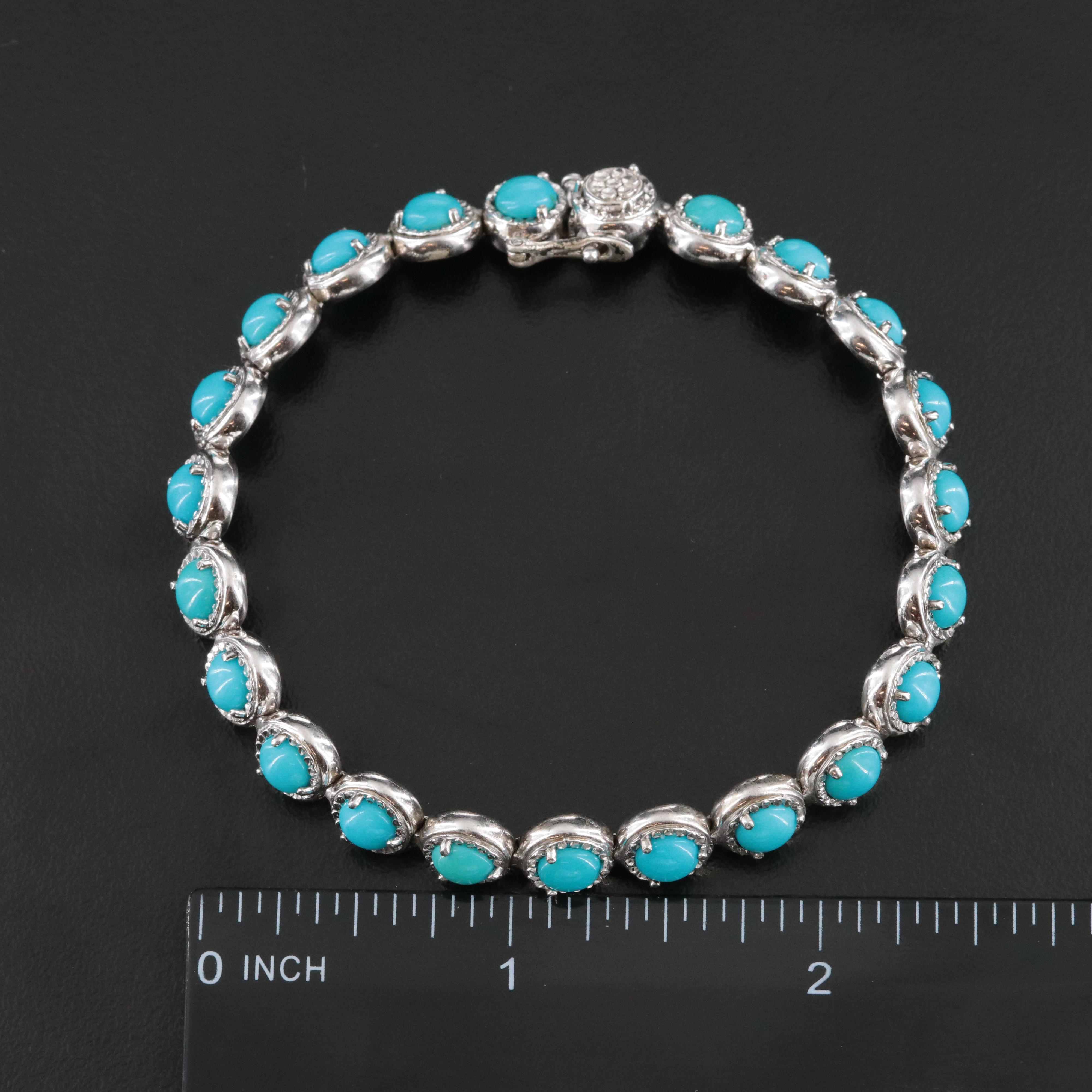 Sterling Composite Turquoise Link Bracelet