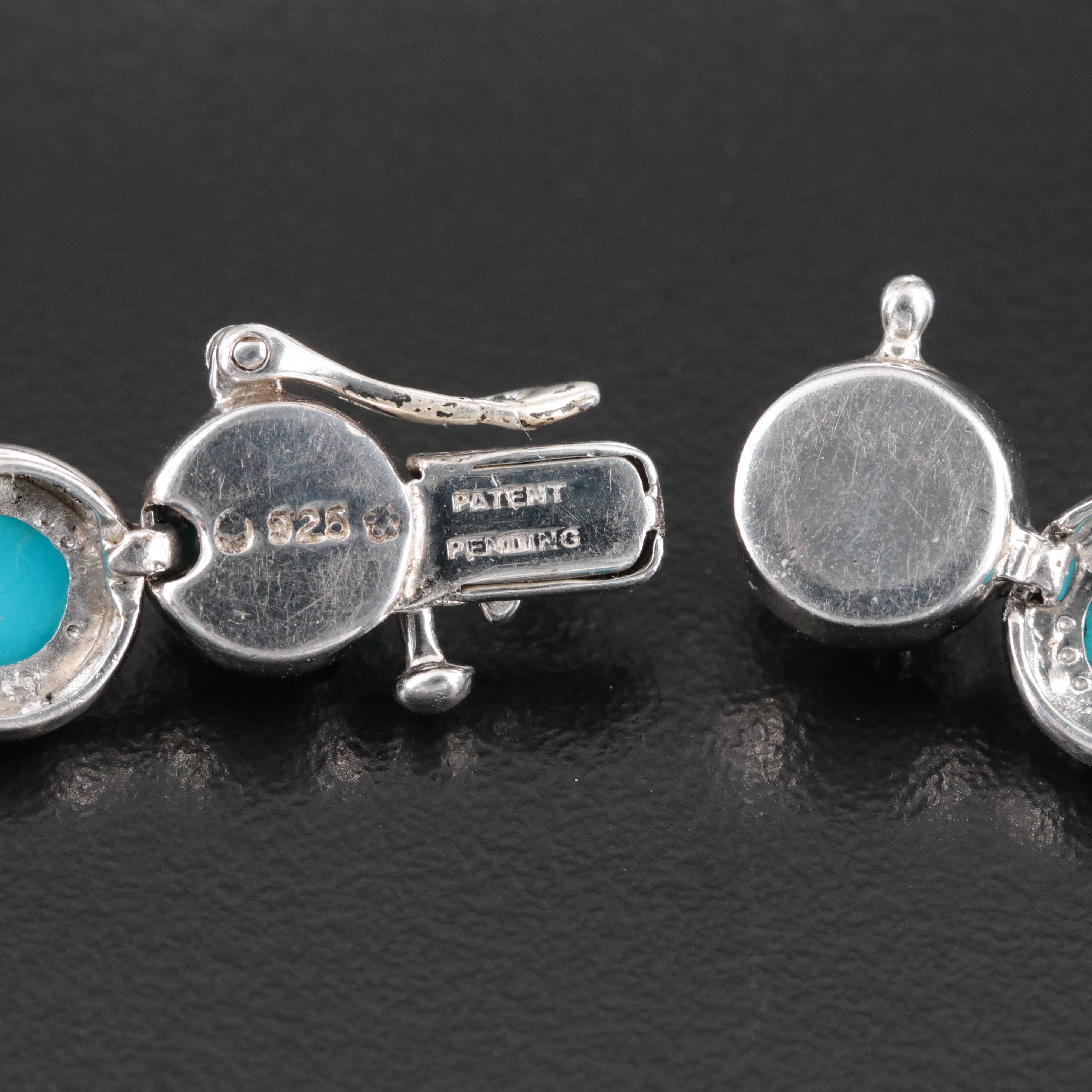 Sterling Composite Turquoise Link Bracelet