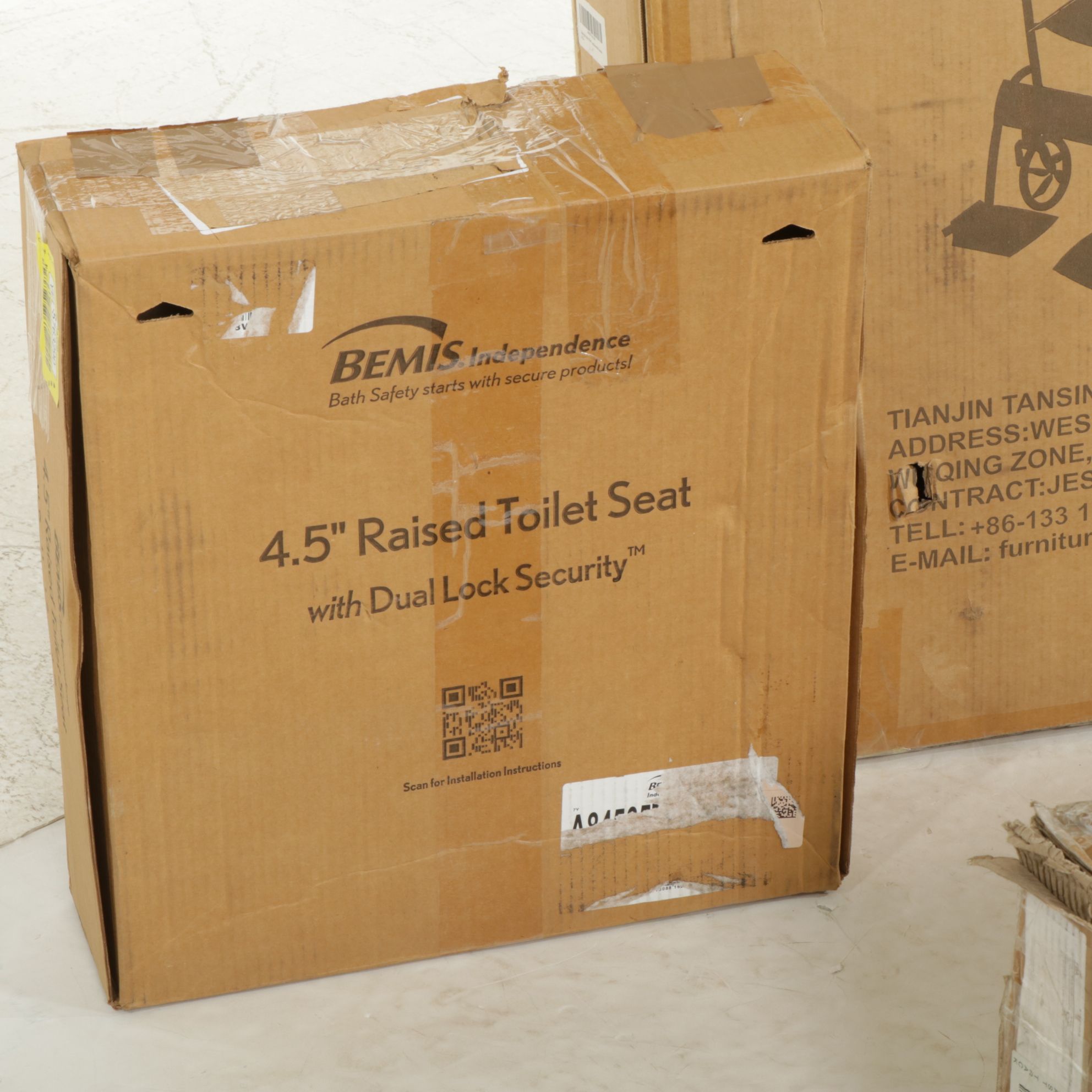 Wheelchair and Ramp, 4.5" Raised Toilet Seat, Quad Walking Cane, and More