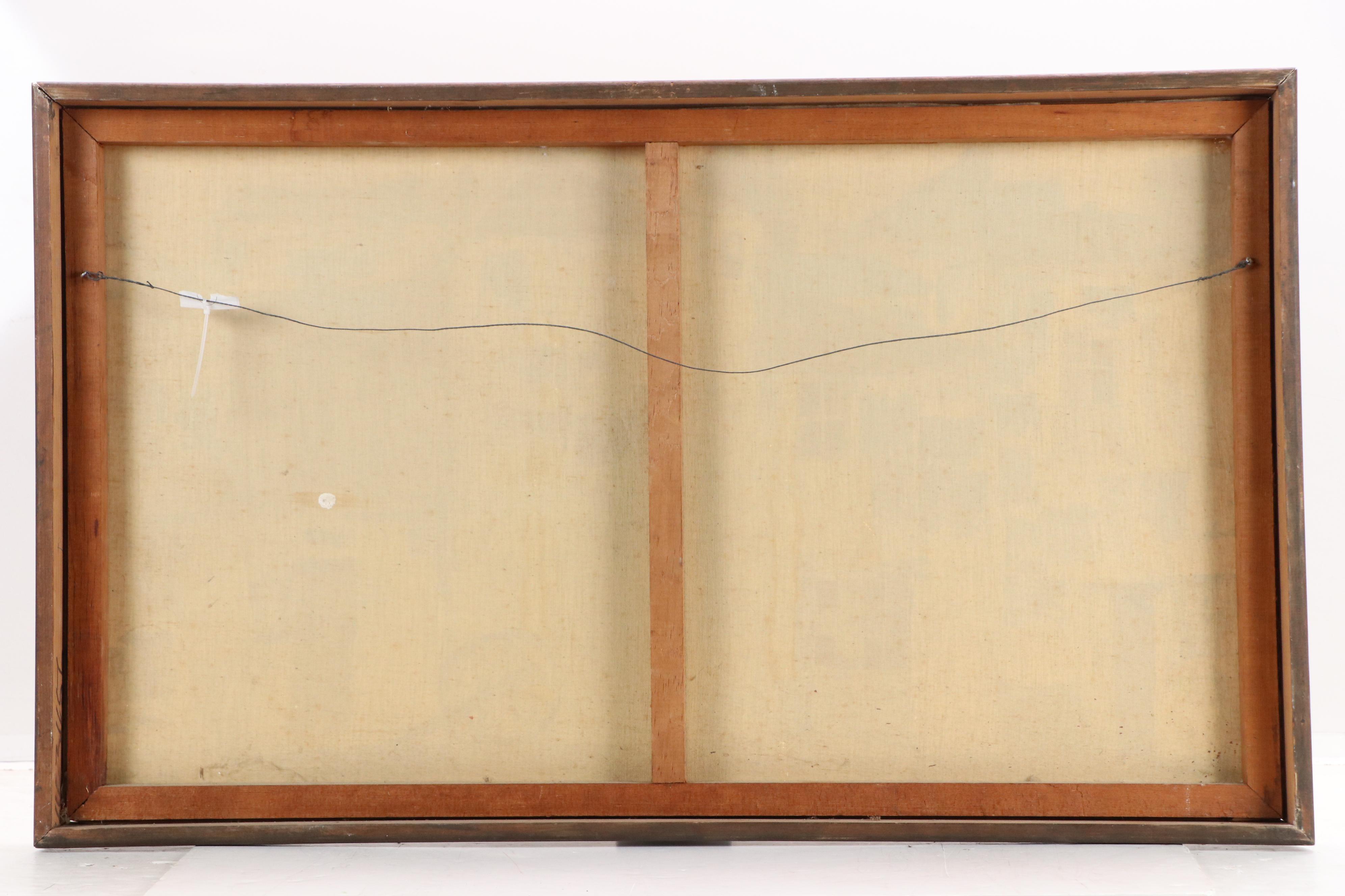 Gabriel Alberca Spanish Architectural Landscape Oil Painting, Circa 1960