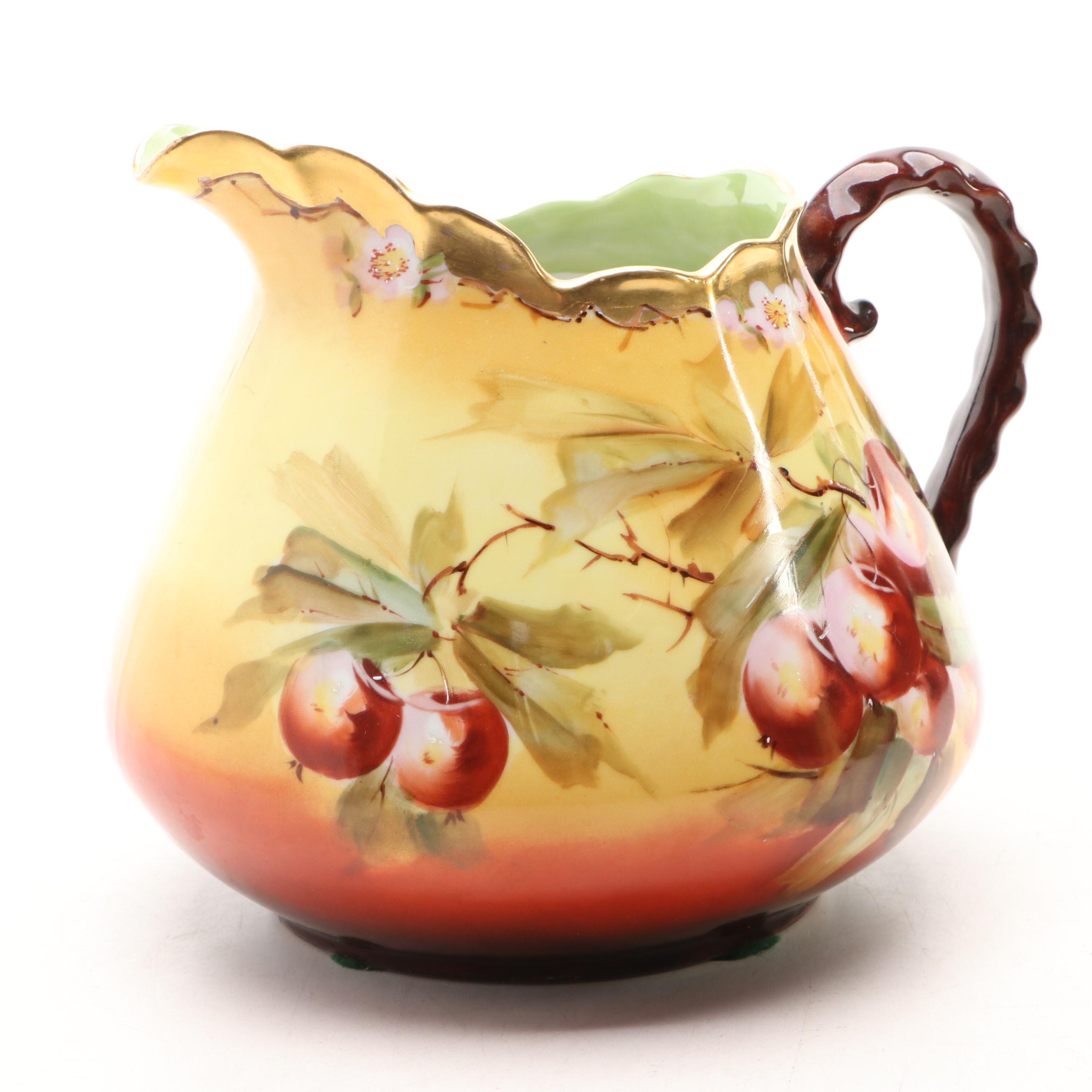Pickard Hand-Painted Porcelain Cider Pitcher and Vase, Early 20th Century