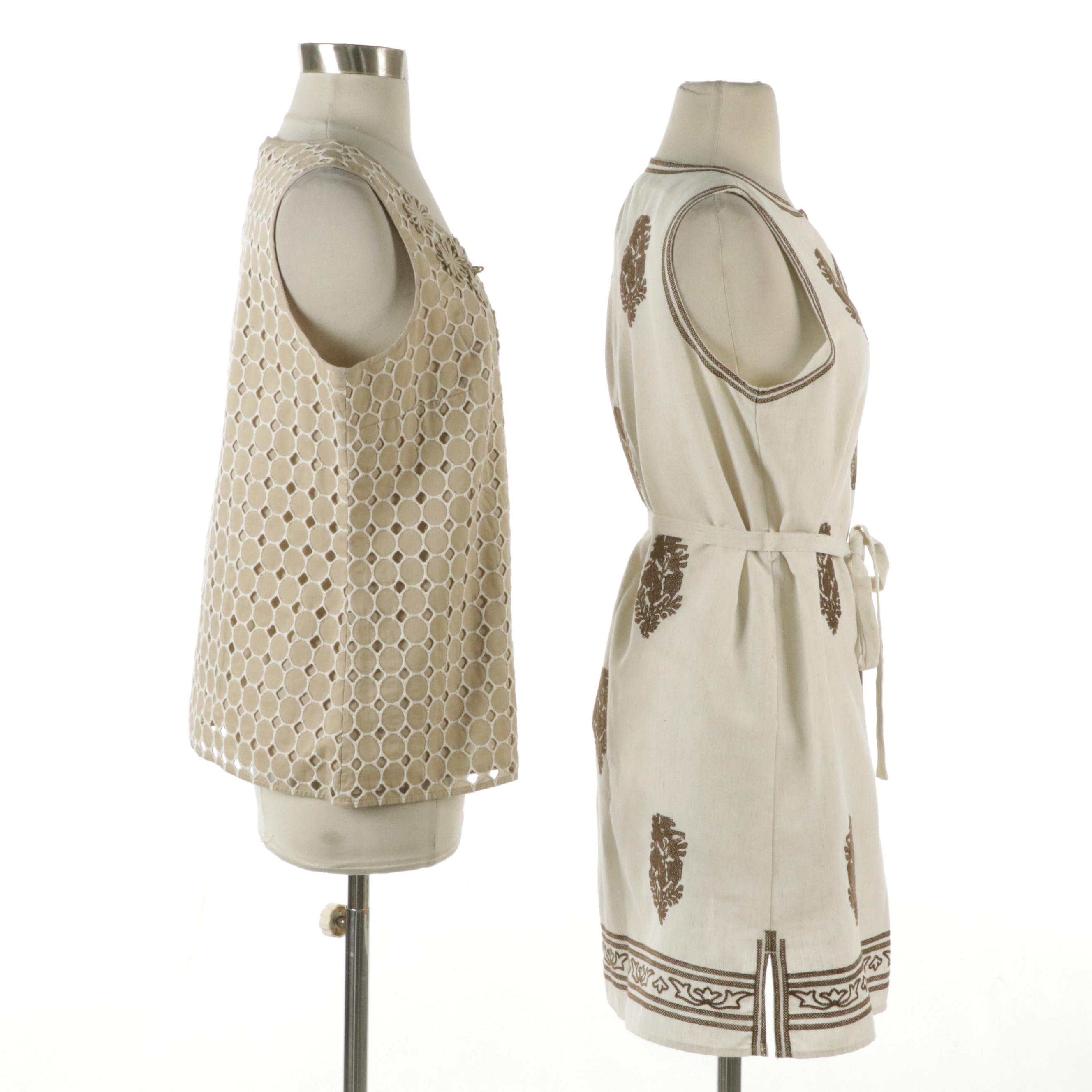 Talbots Sleeveless Top with Tags and THML Cotton/Linen Blend Sleeveless Dress