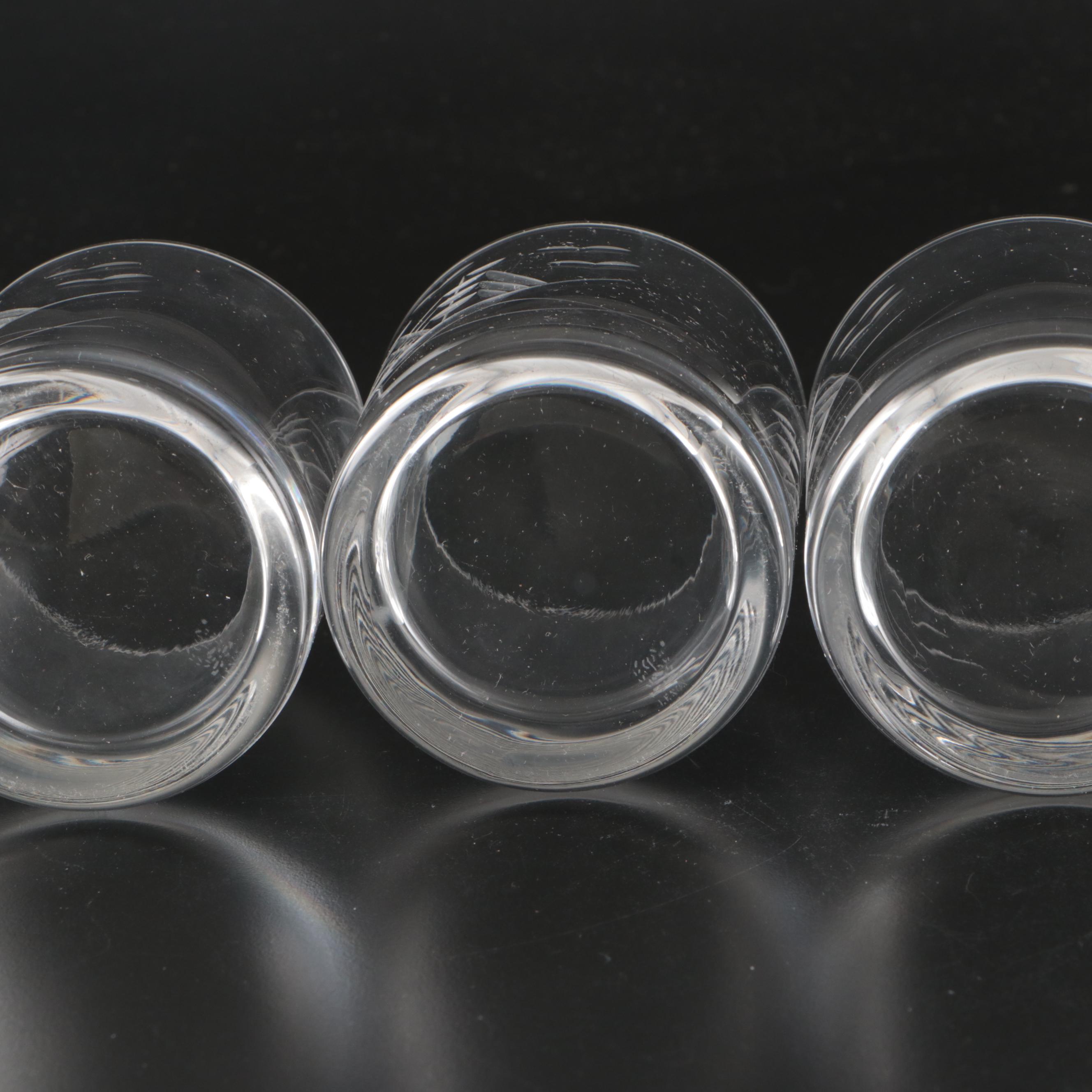 Royal Crystal Rock "Eldelweiss" with Other Crystal Double Old Fashioned Glasses