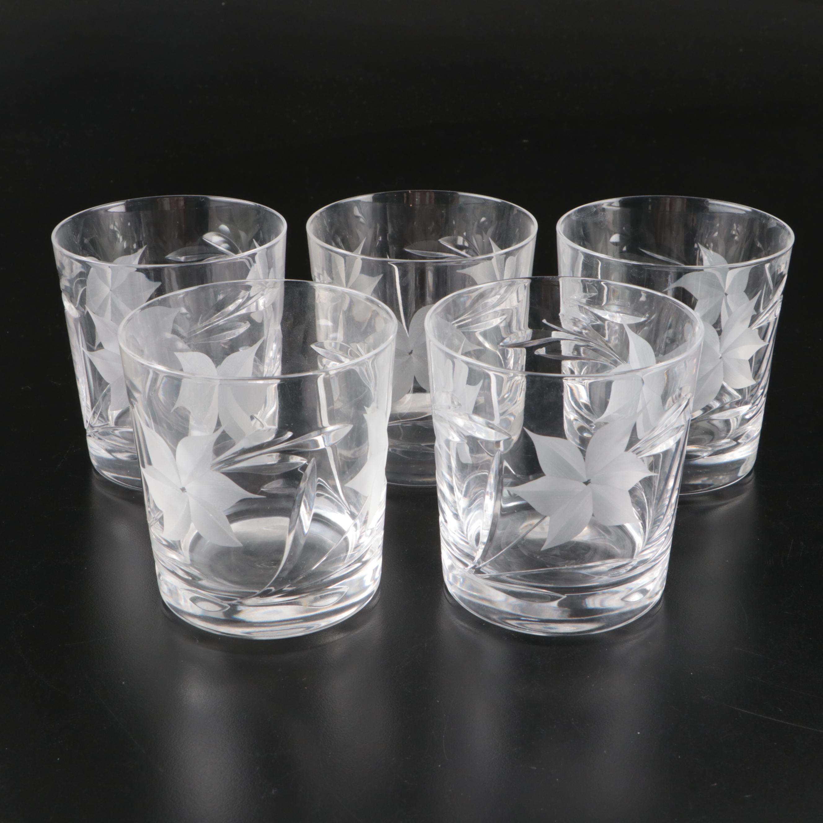 Royal Crystal Rock "Eldelweiss" with Other Crystal Double Old Fashioned Glasses