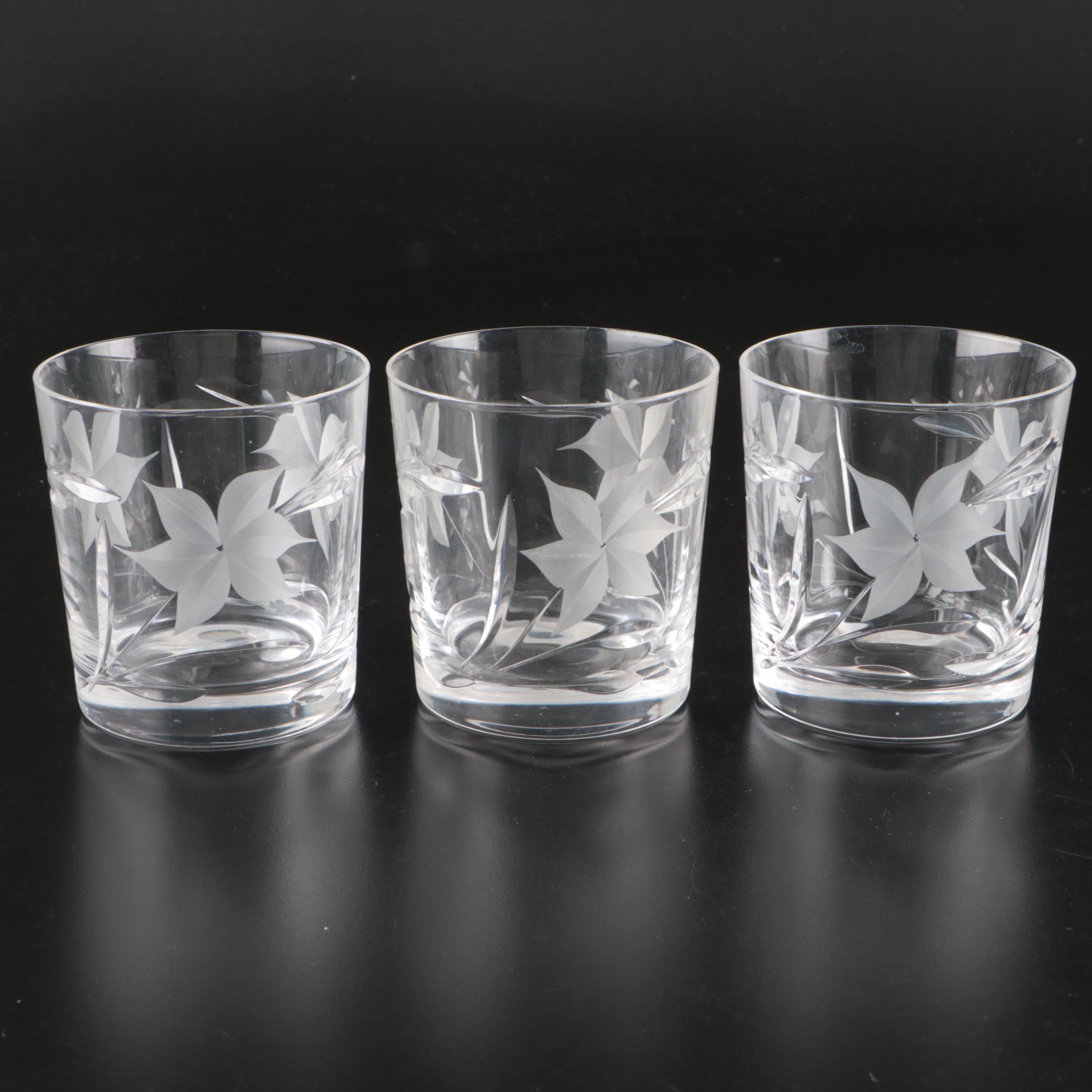 Royal Crystal Rock "Eldelweiss" with Other Crystal Double Old Fashioned Glasses