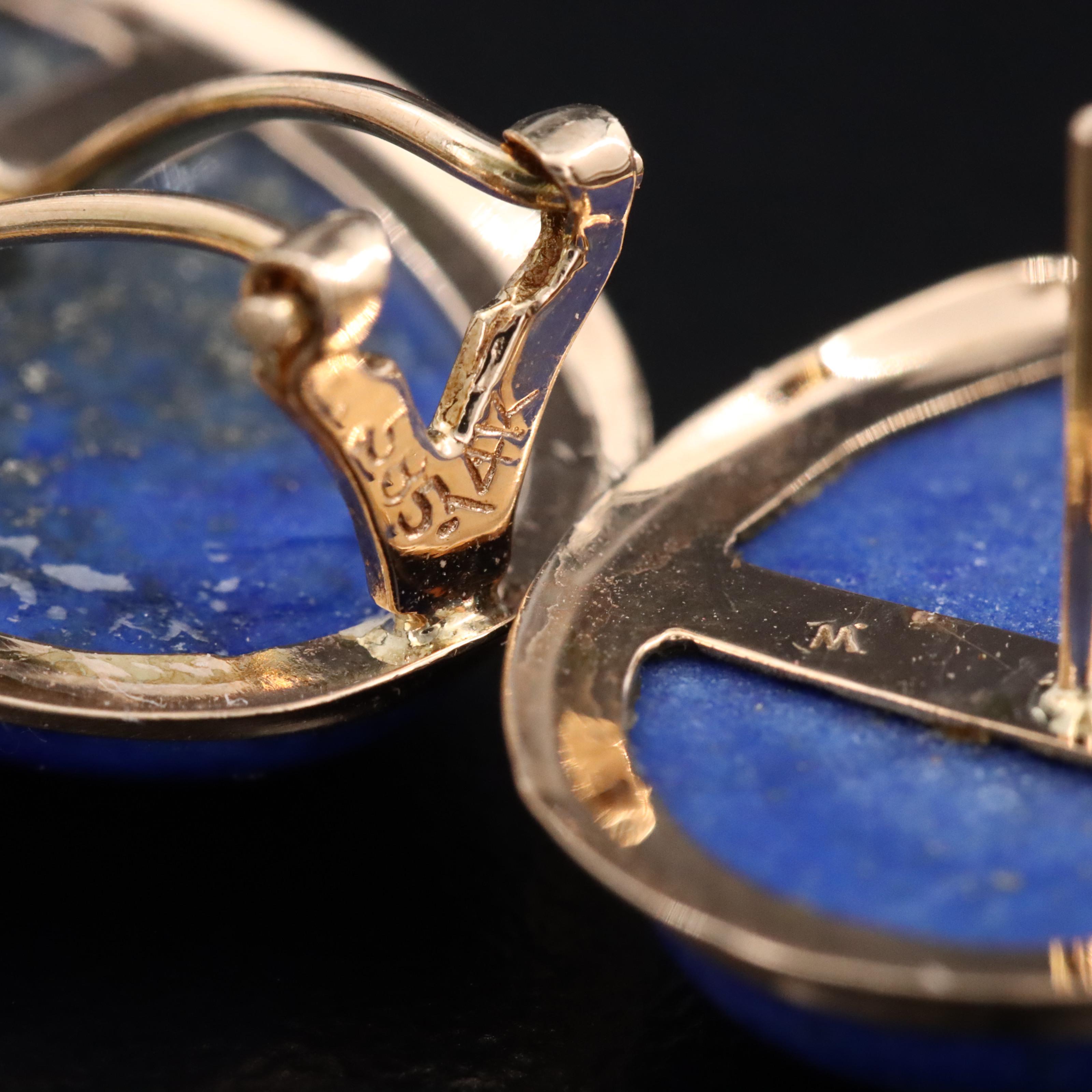 14K Lapis Lazuli Oval Earrings