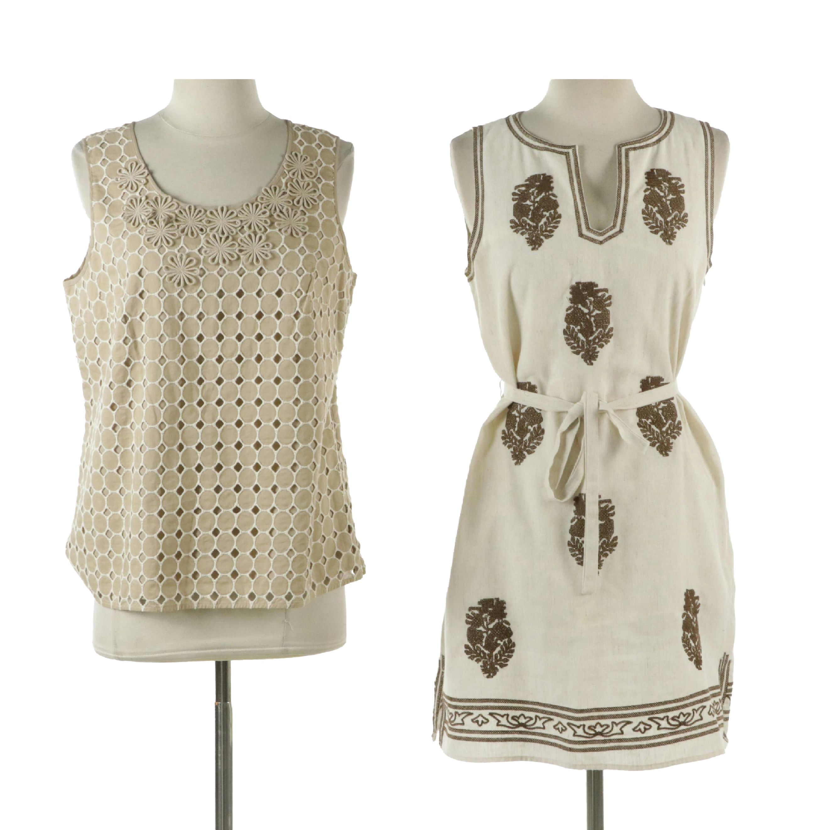 Talbots Sleeveless Top with Tags and THML Cotton/Linen Blend Sleeveless Dress