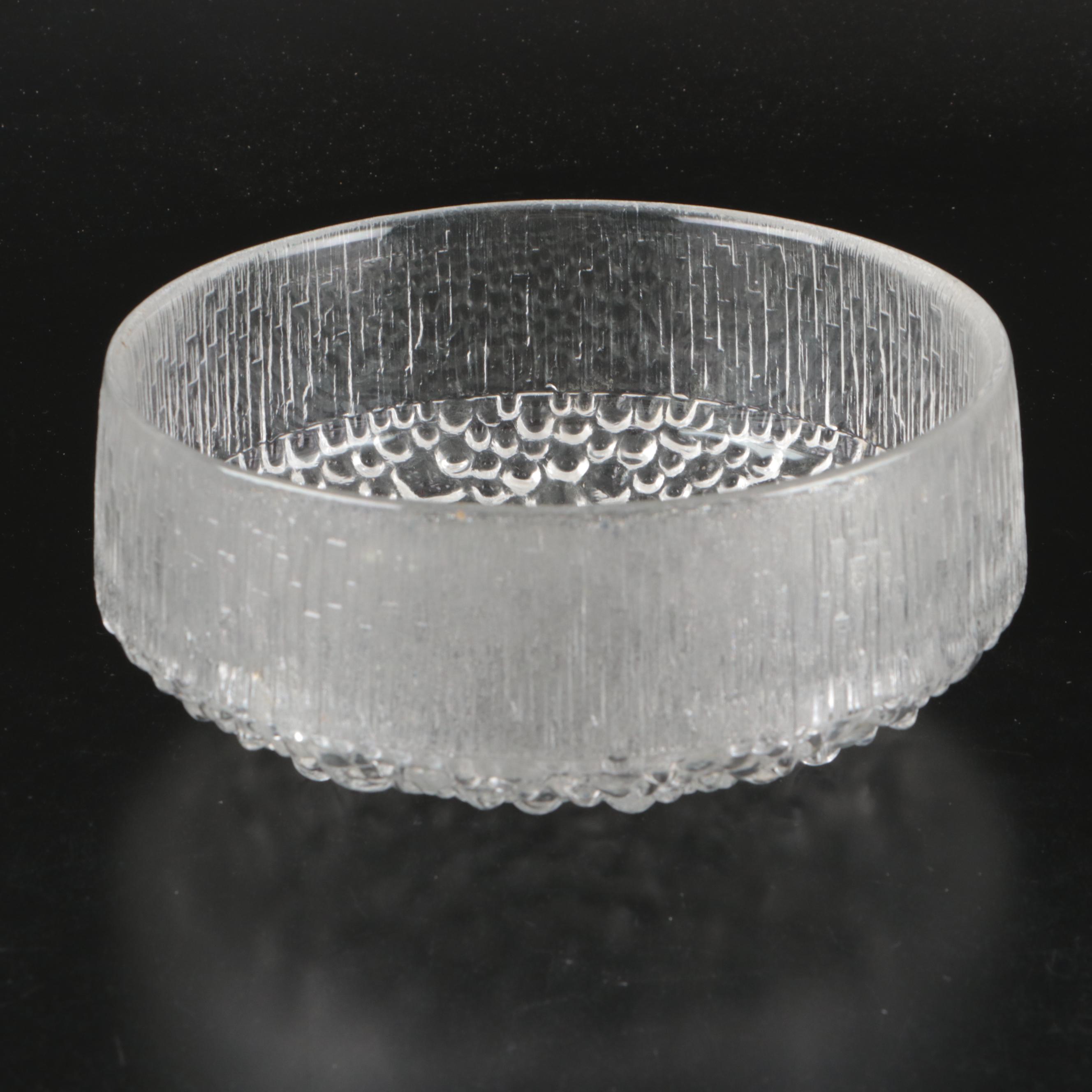 Iittala Mid Century Modern Finnish Art Glass Centerpiece Bowl and Salad Bowls