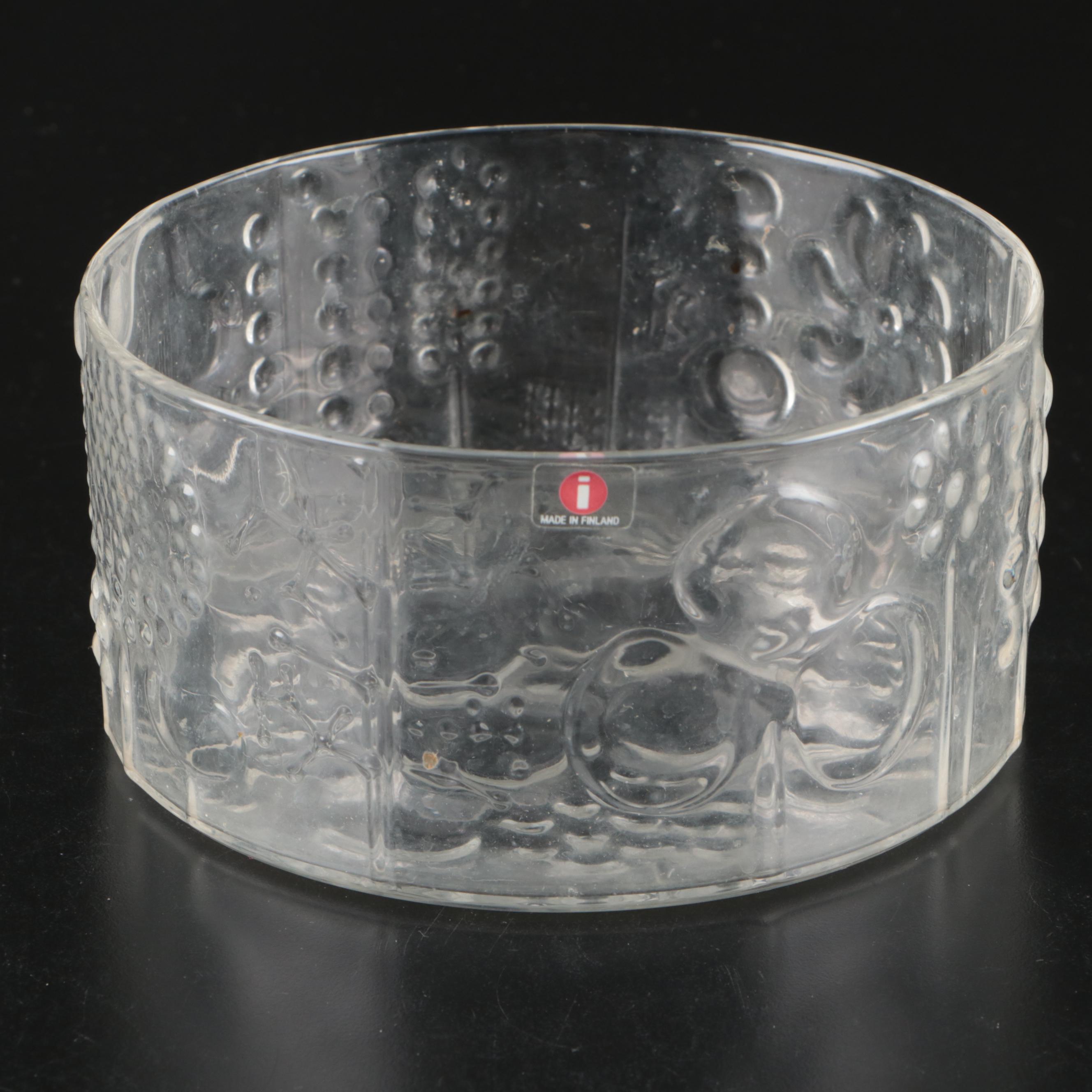 Iittala Mid Century Modern Finnish Art Glass Centerpiece Bowl and Salad Bowls