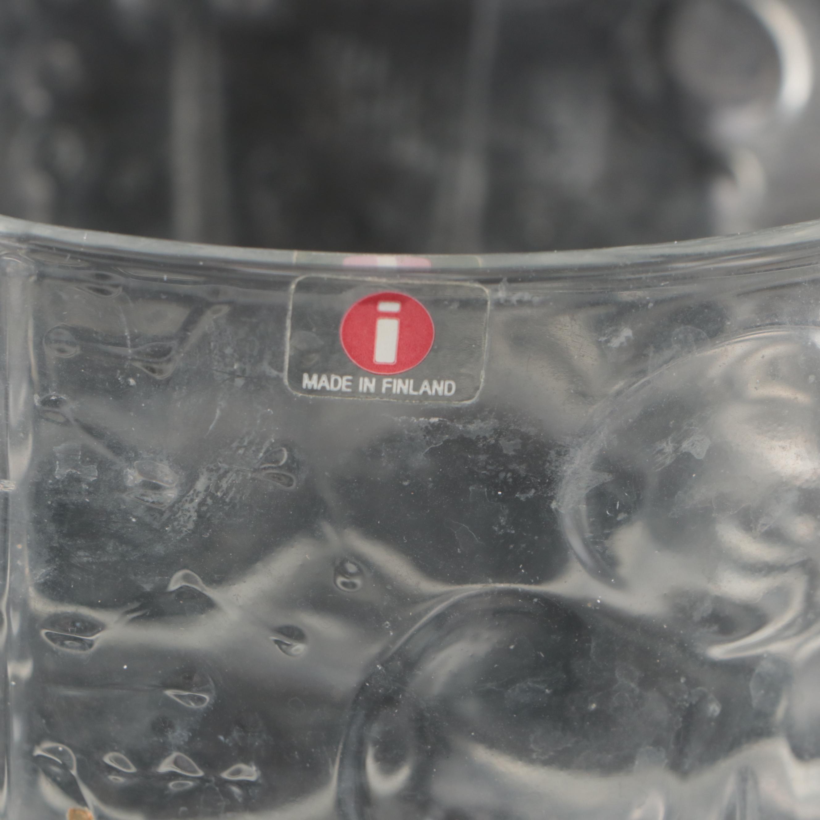 Iittala Mid Century Modern Finnish Art Glass Centerpiece Bowl and Salad Bowls