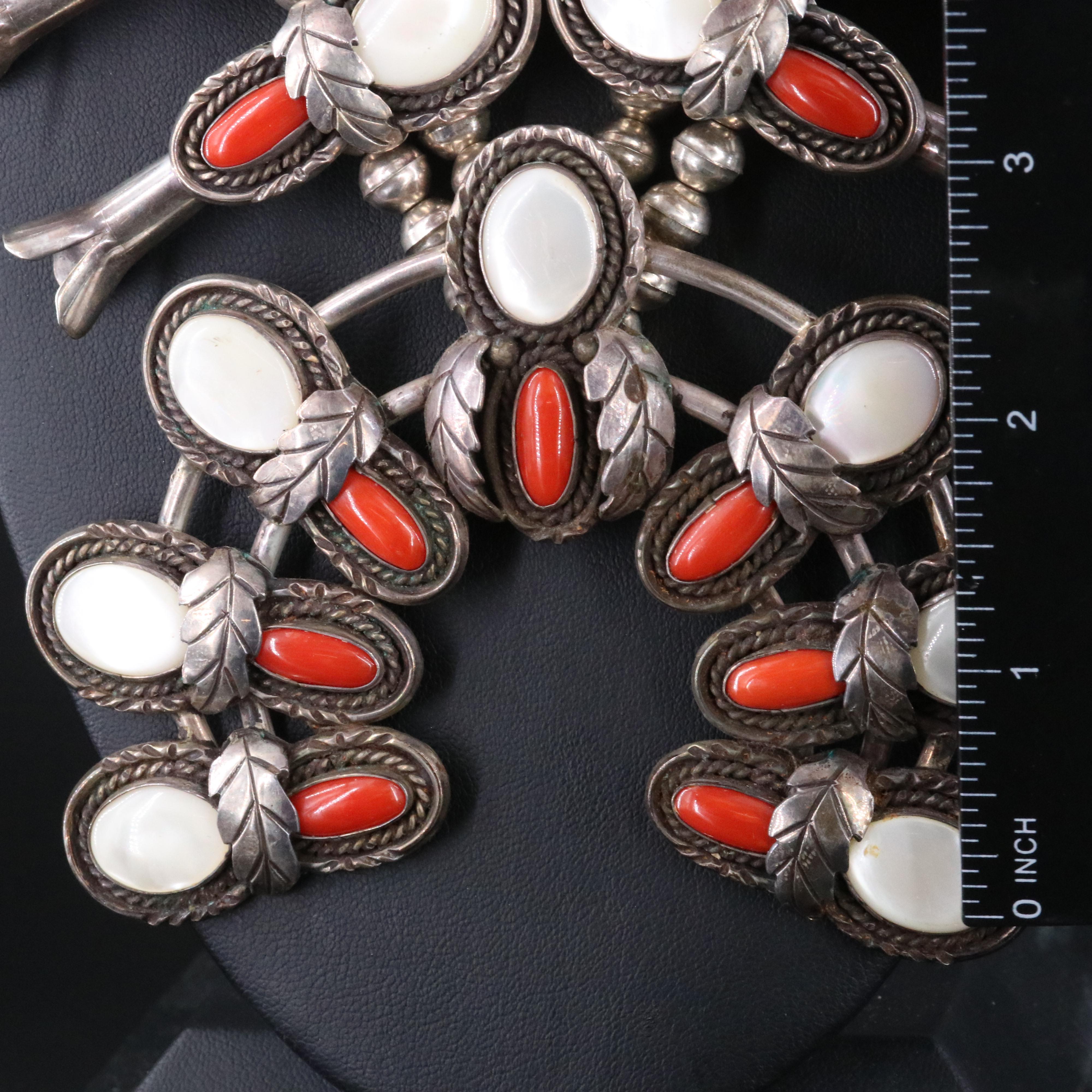 Albert Secatero Navajo Diné Sterling Squash Blossom Necklace