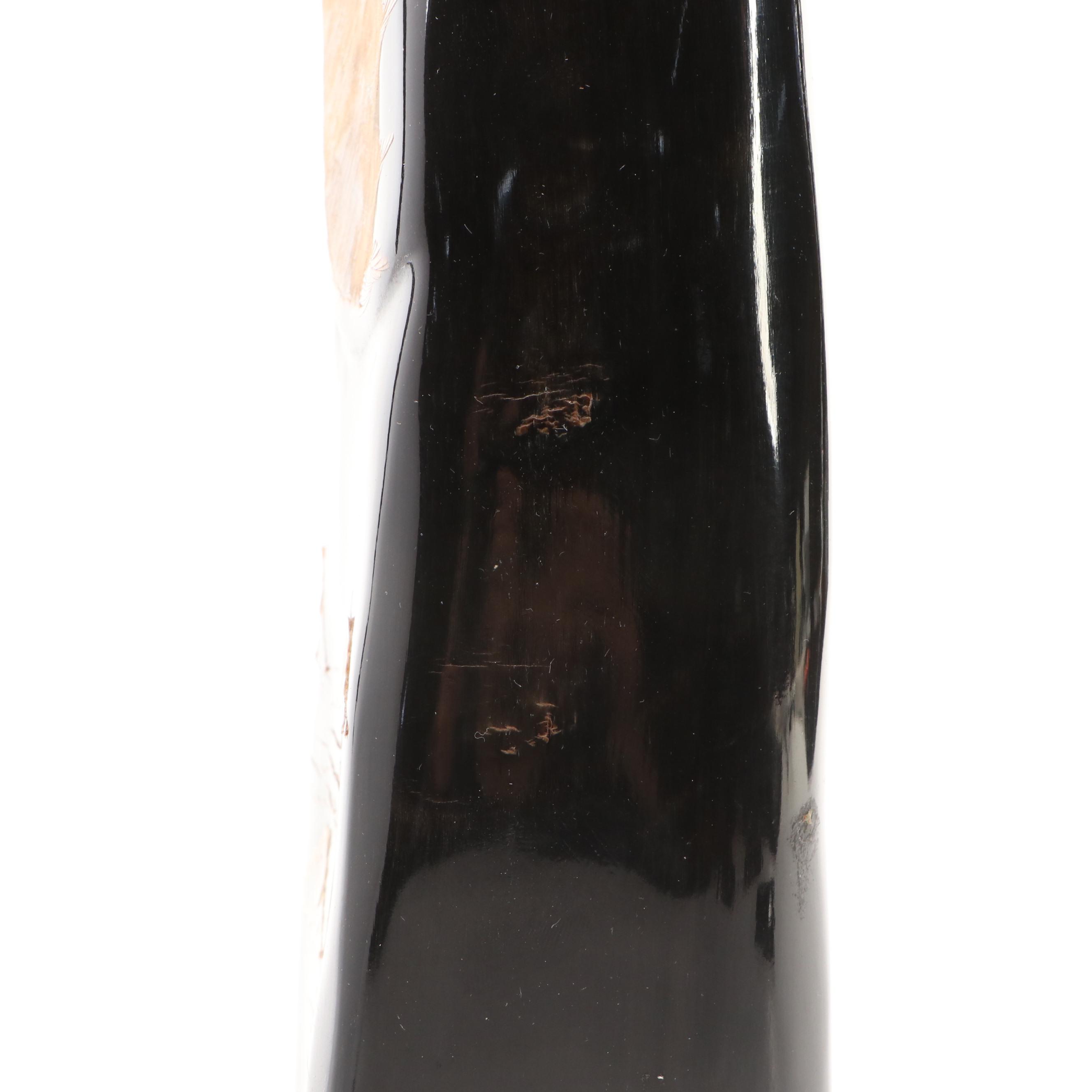 Hand-Carved Horn with Eagle Design