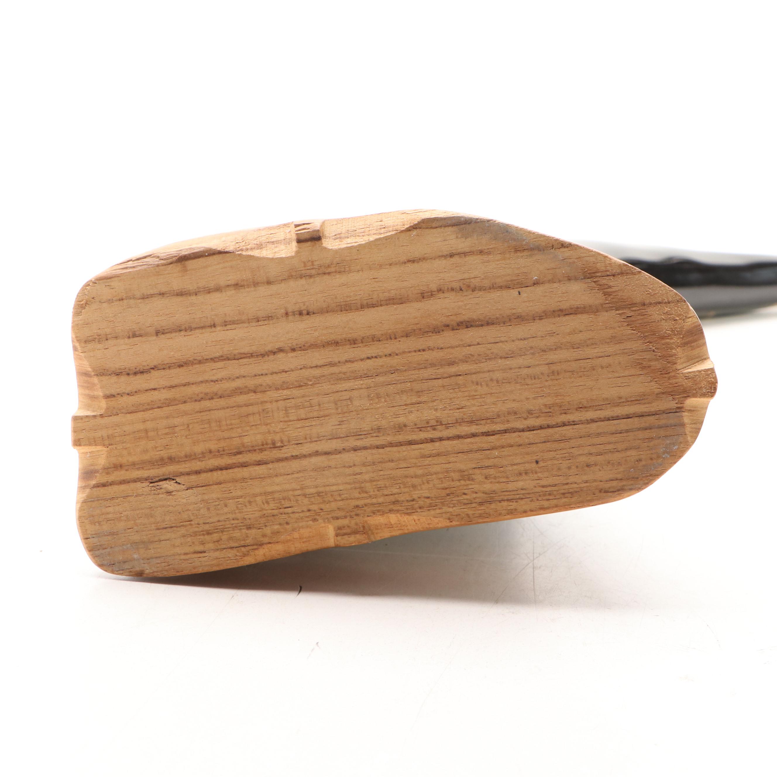 Hand-Carved Horn with Eagle Design
