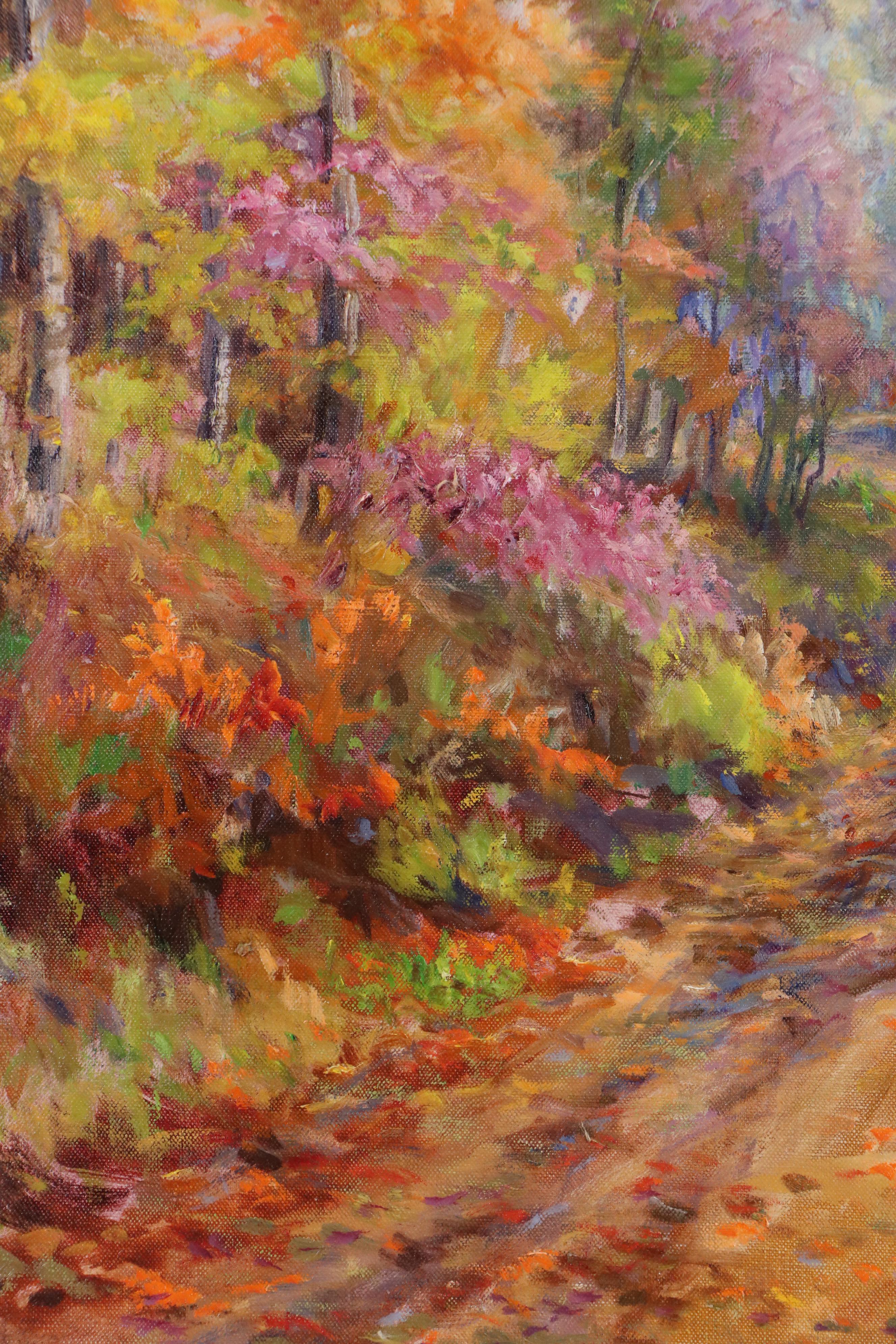 Ethel Lomasney Oil Painting "Brown County Colors" in Newcomb-Macklin Frame