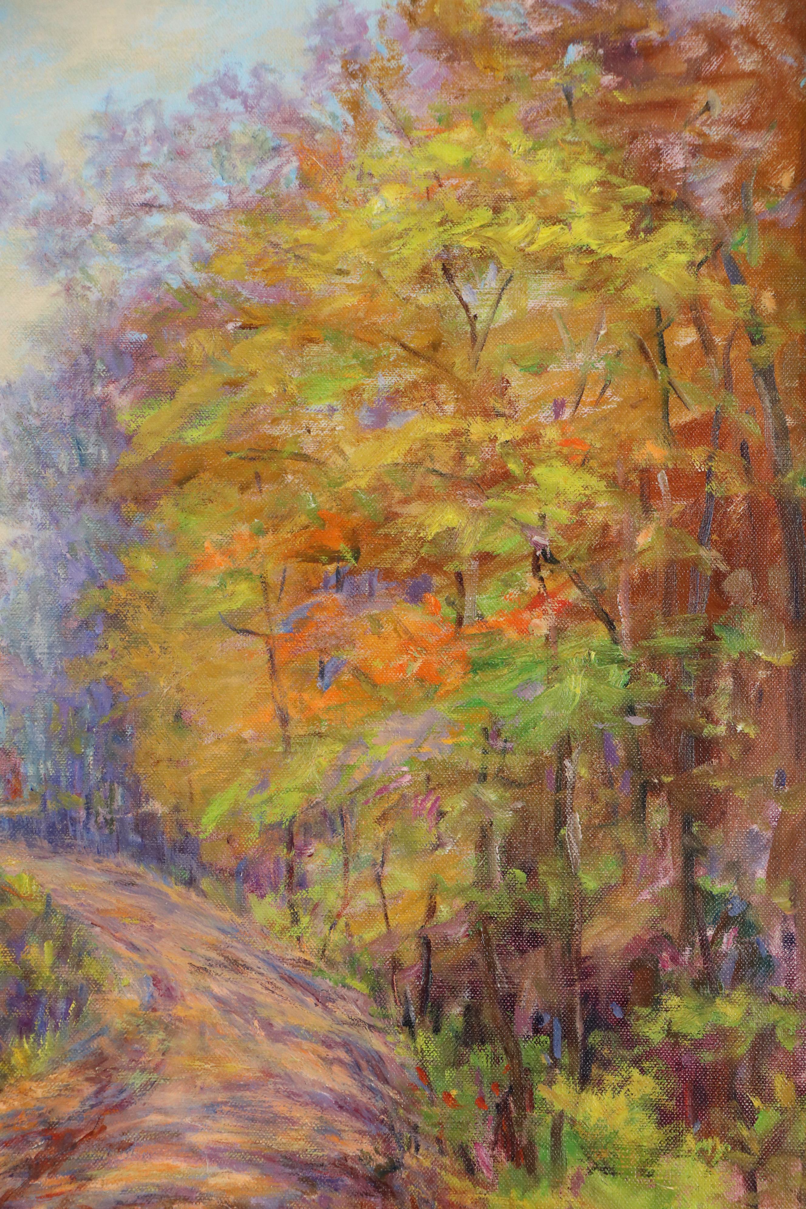 Ethel Lomasney Oil Painting "Brown County Colors" in Newcomb-Macklin Frame