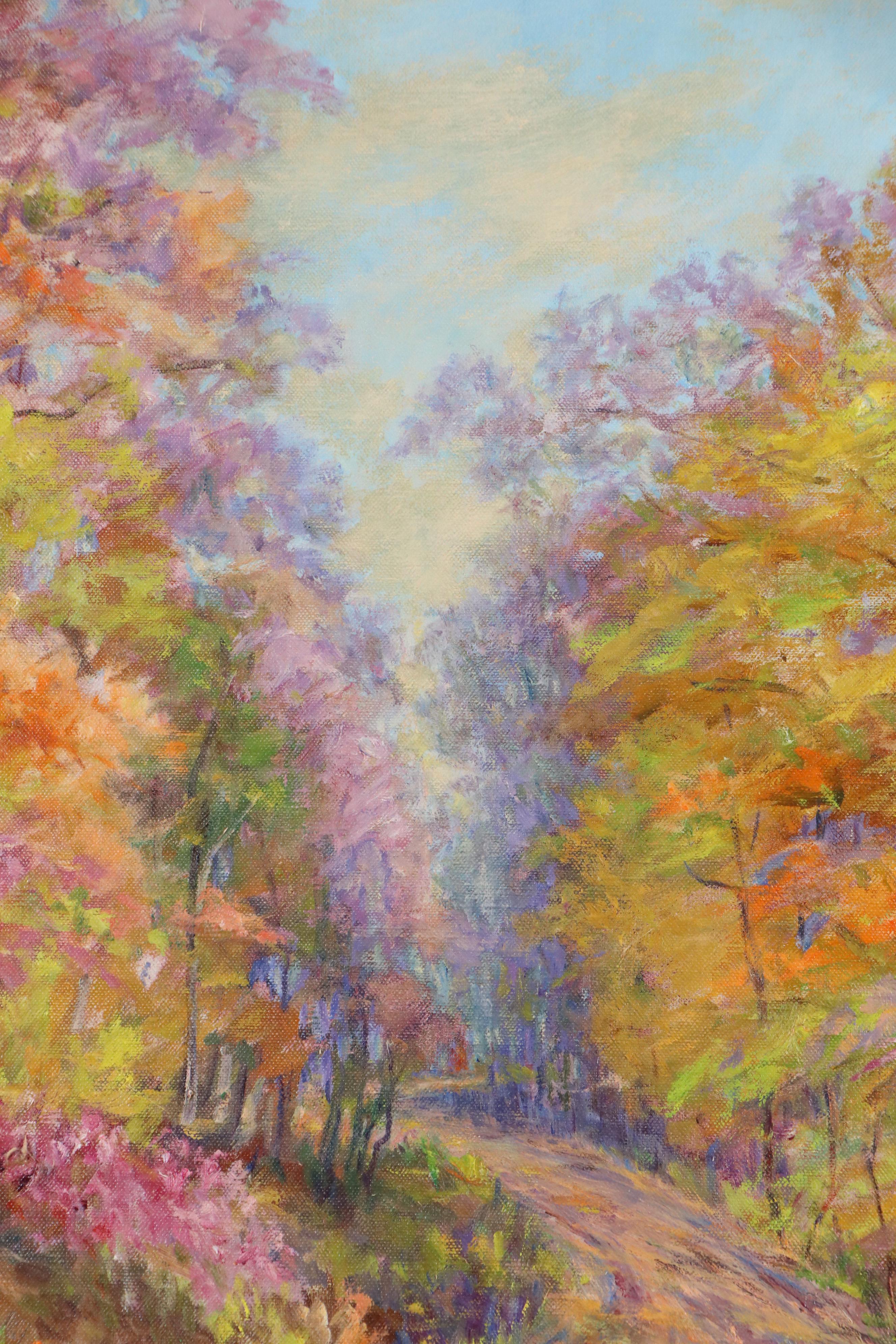 Ethel Lomasney Oil Painting "Brown County Colors" in Newcomb-Macklin Frame