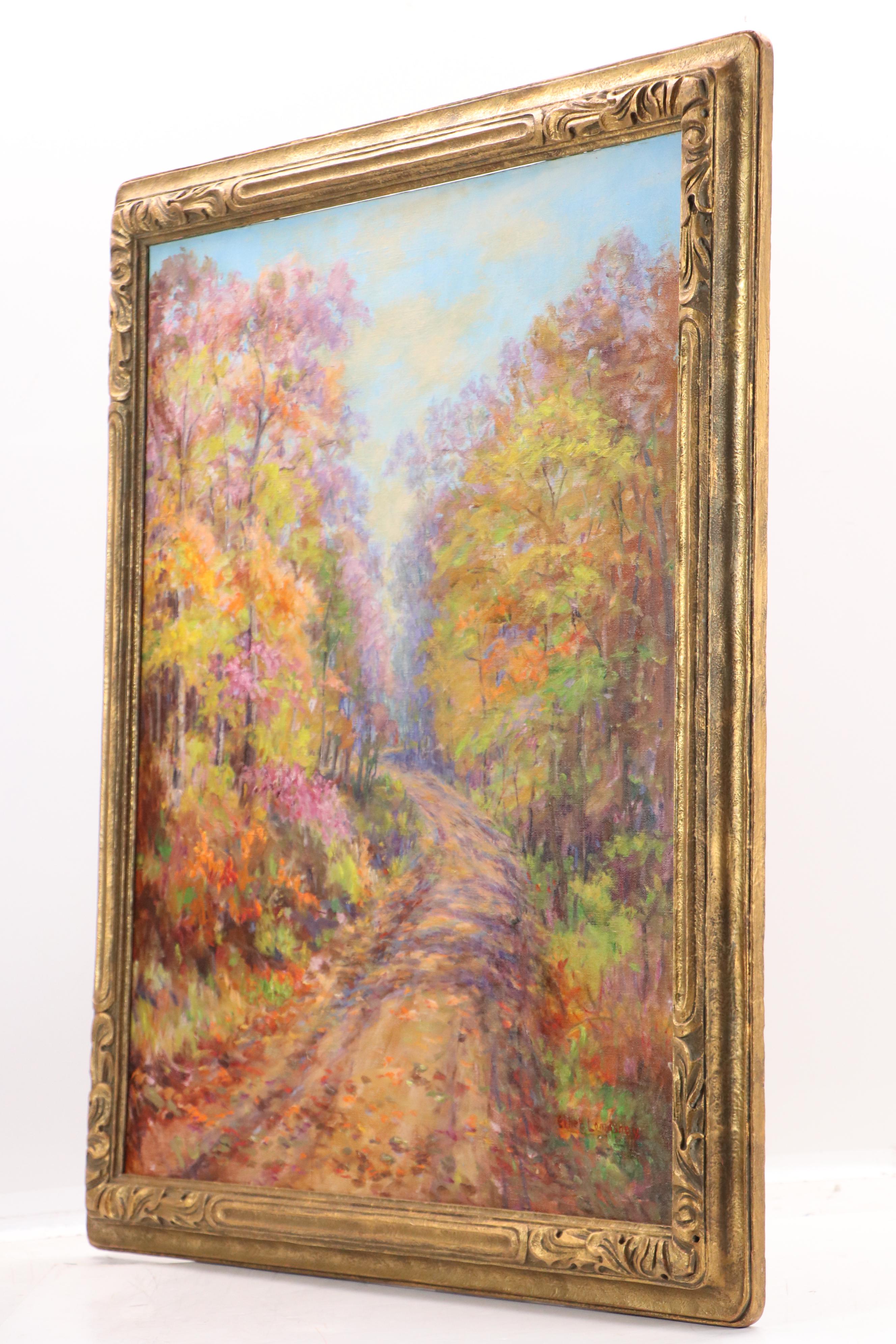 Ethel Lomasney Oil Painting "Brown County Colors" in Newcomb-Macklin Frame