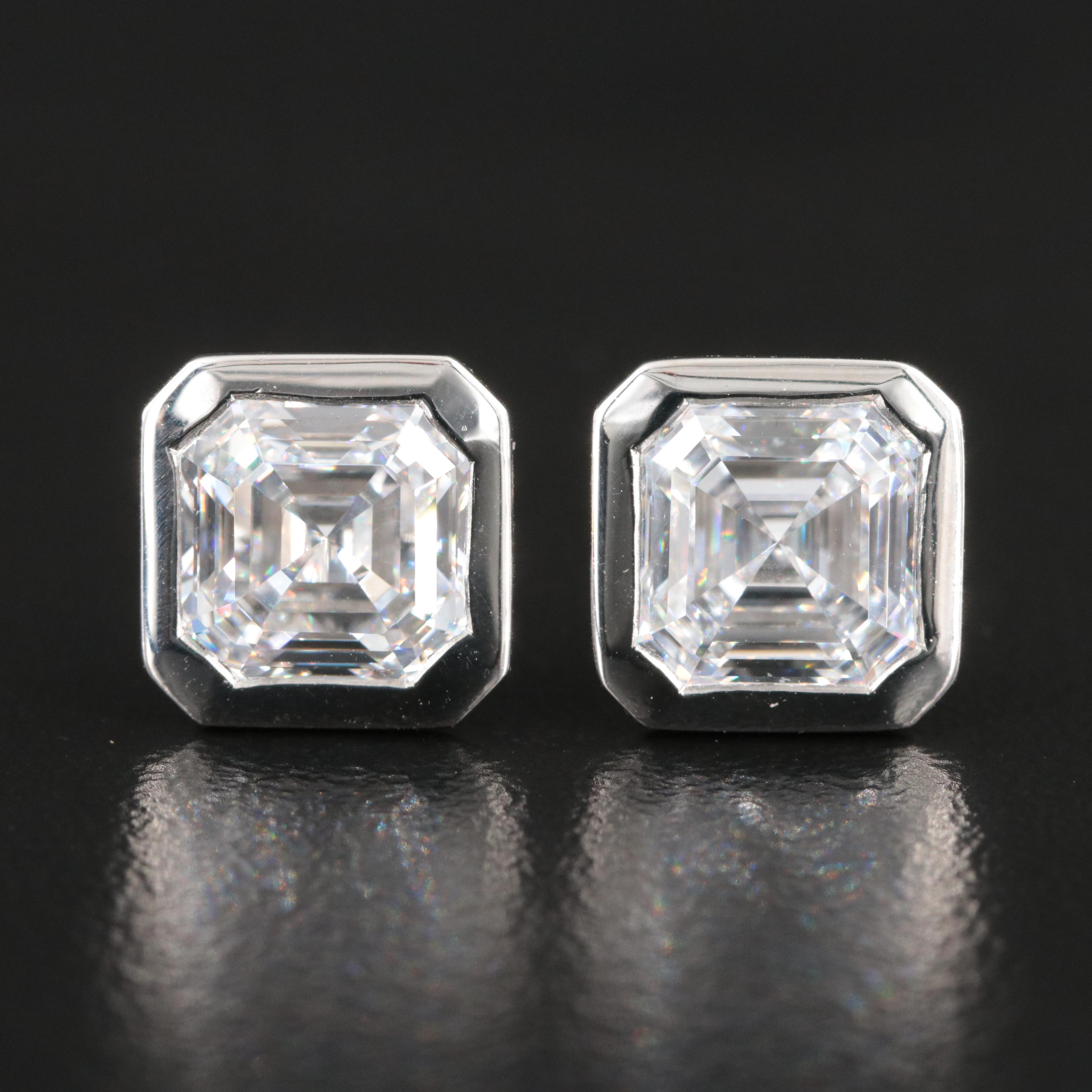 Platinum 4.03 CT Lab Grown Diamond Stud Earrings with IGI Reports