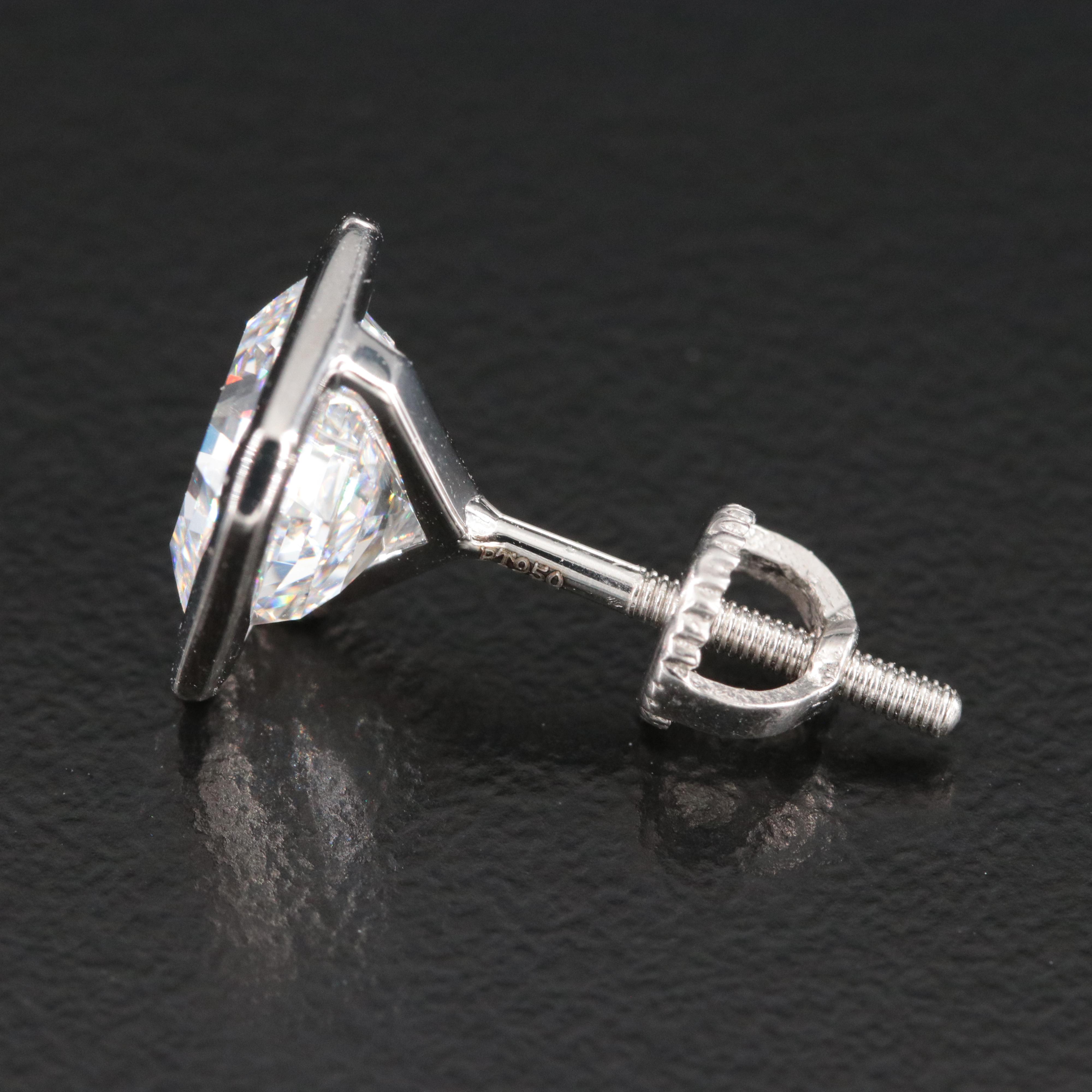Platinum 4.03 CT Lab Grown Diamond Stud Earrings with IGI Reports