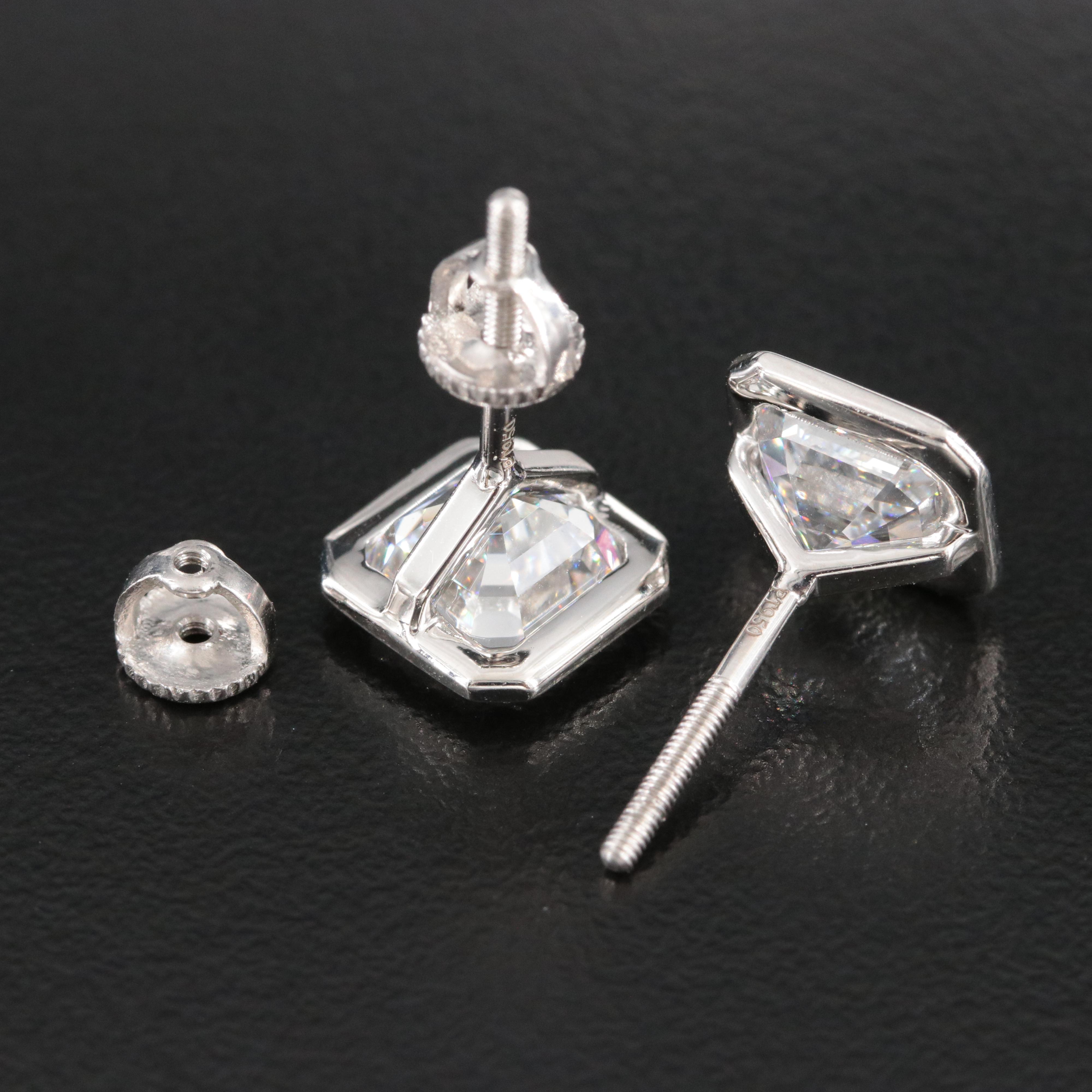 Platinum 4.03 CT Lab Grown Diamond Stud Earrings with IGI Reports