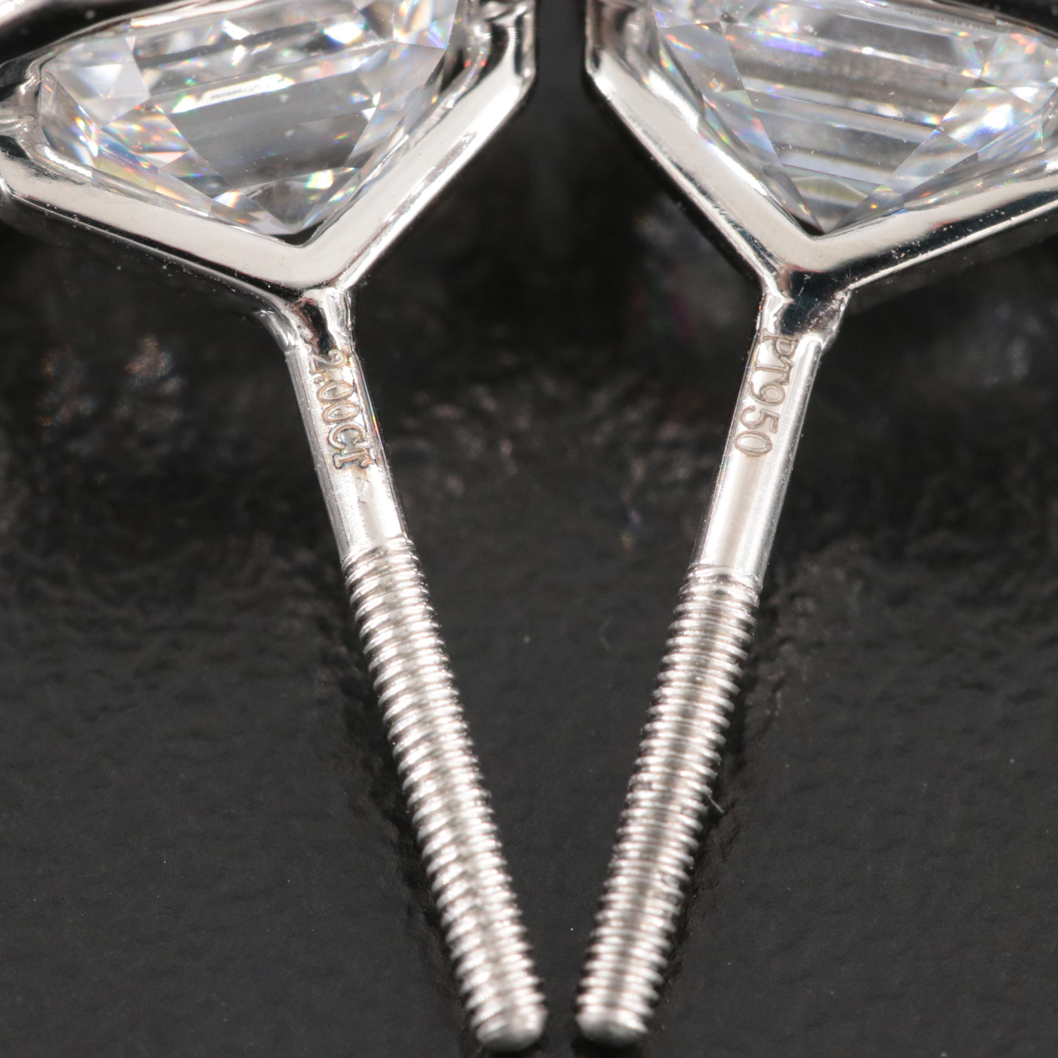Platinum 4.03 CT Lab Grown Diamond Stud Earrings with IGI Reports